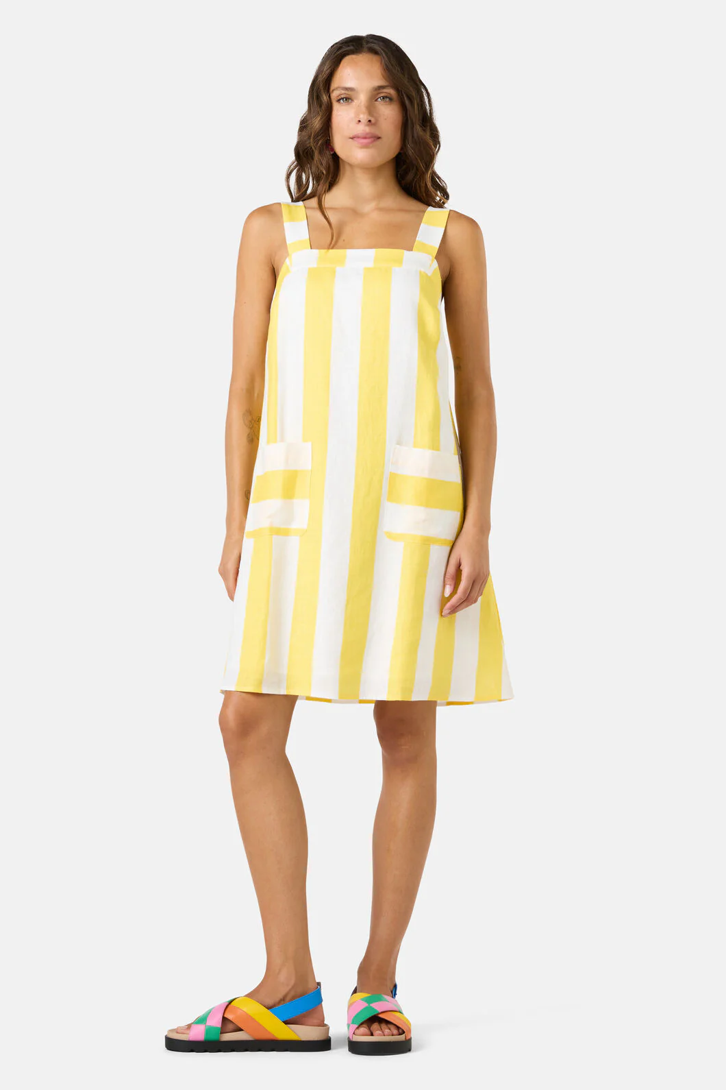 Amara Stripe Linen Dress - Image 2