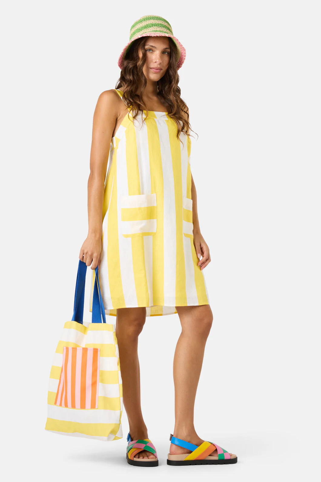 Amara Stripe Linen Dress - Image 7