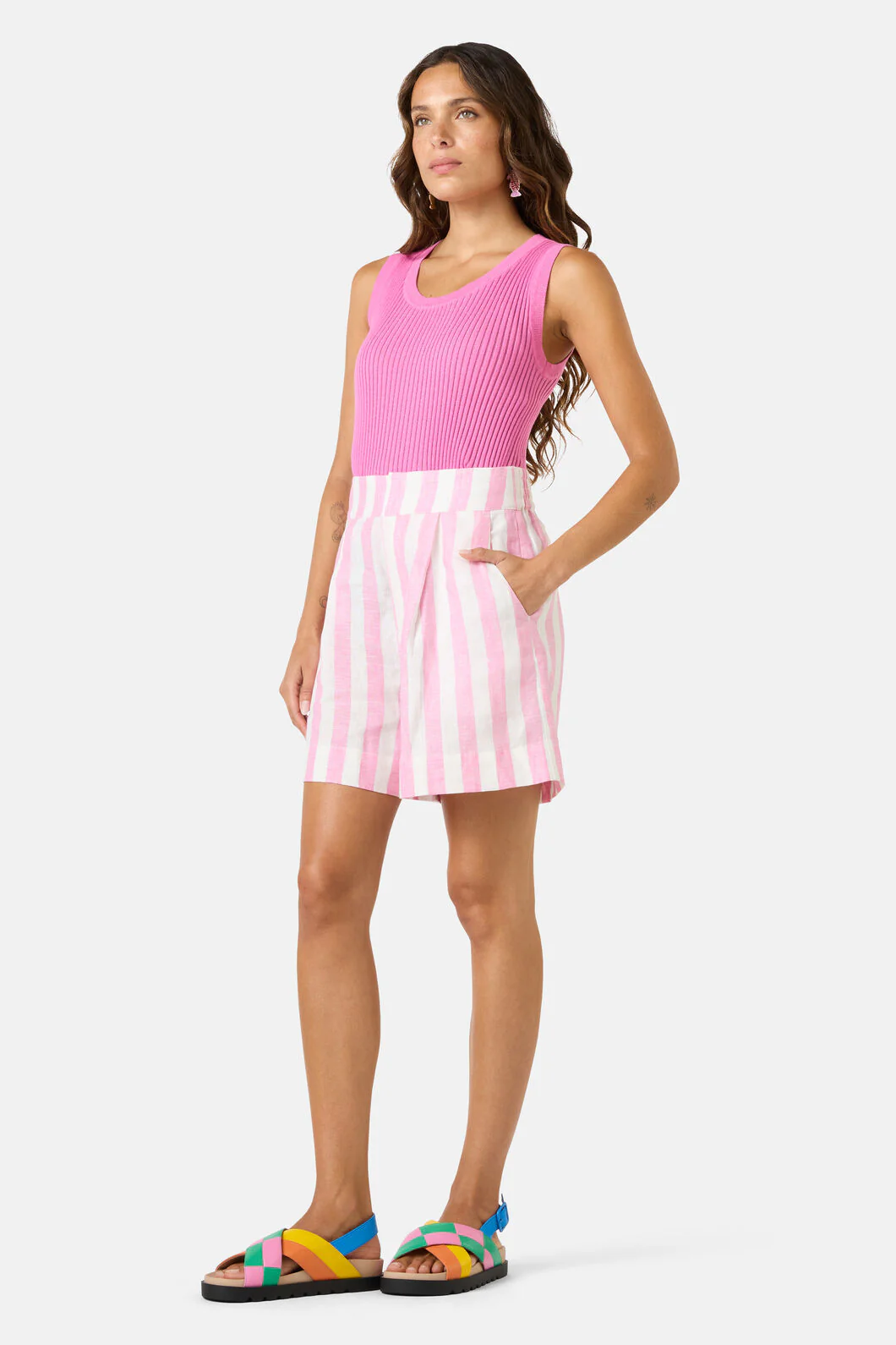Amara Stripe Linen Short - Image 3