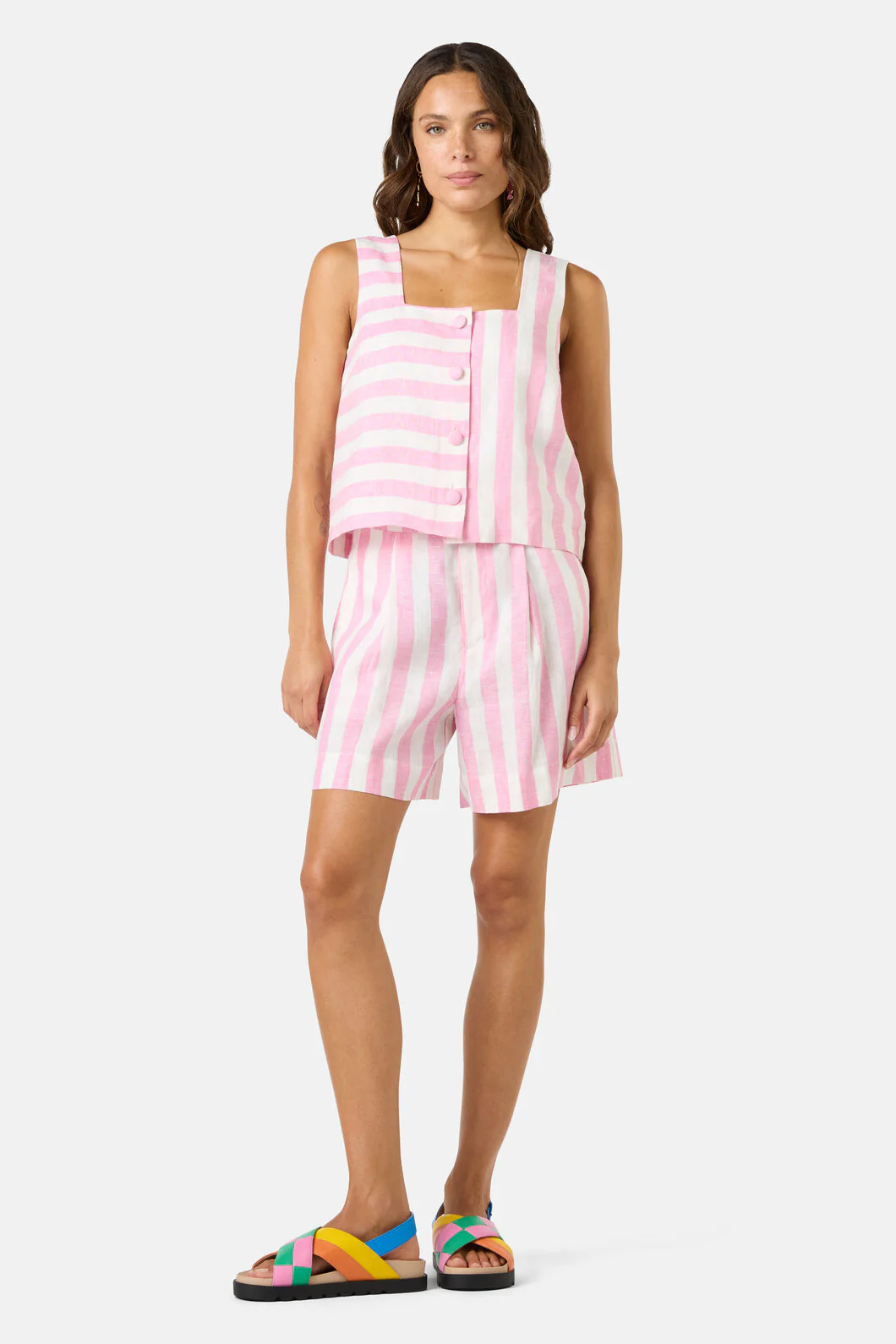 Amara Stripe Linen Tank - Image 2