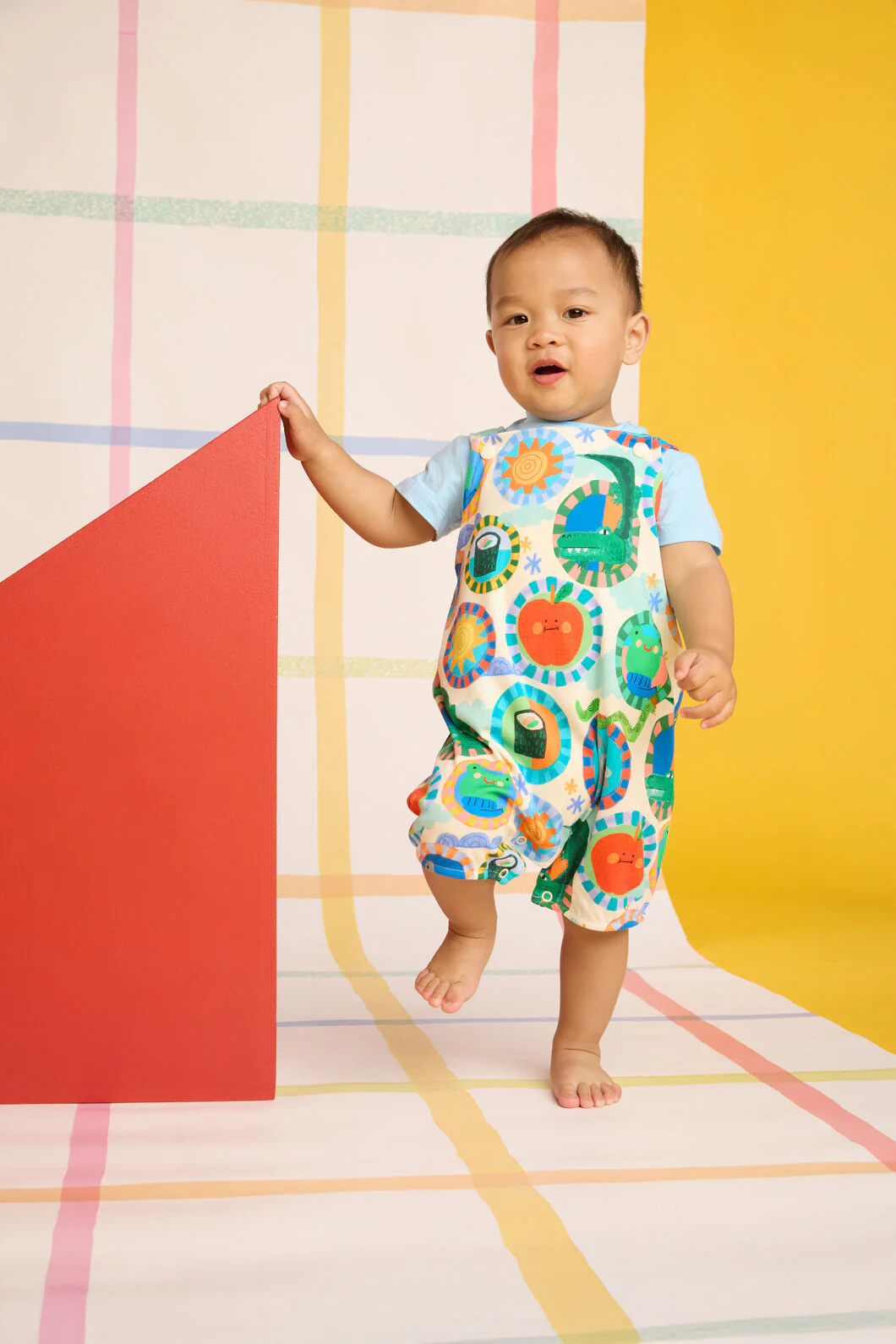 Animal Stamp Baby Overalls - Image 2