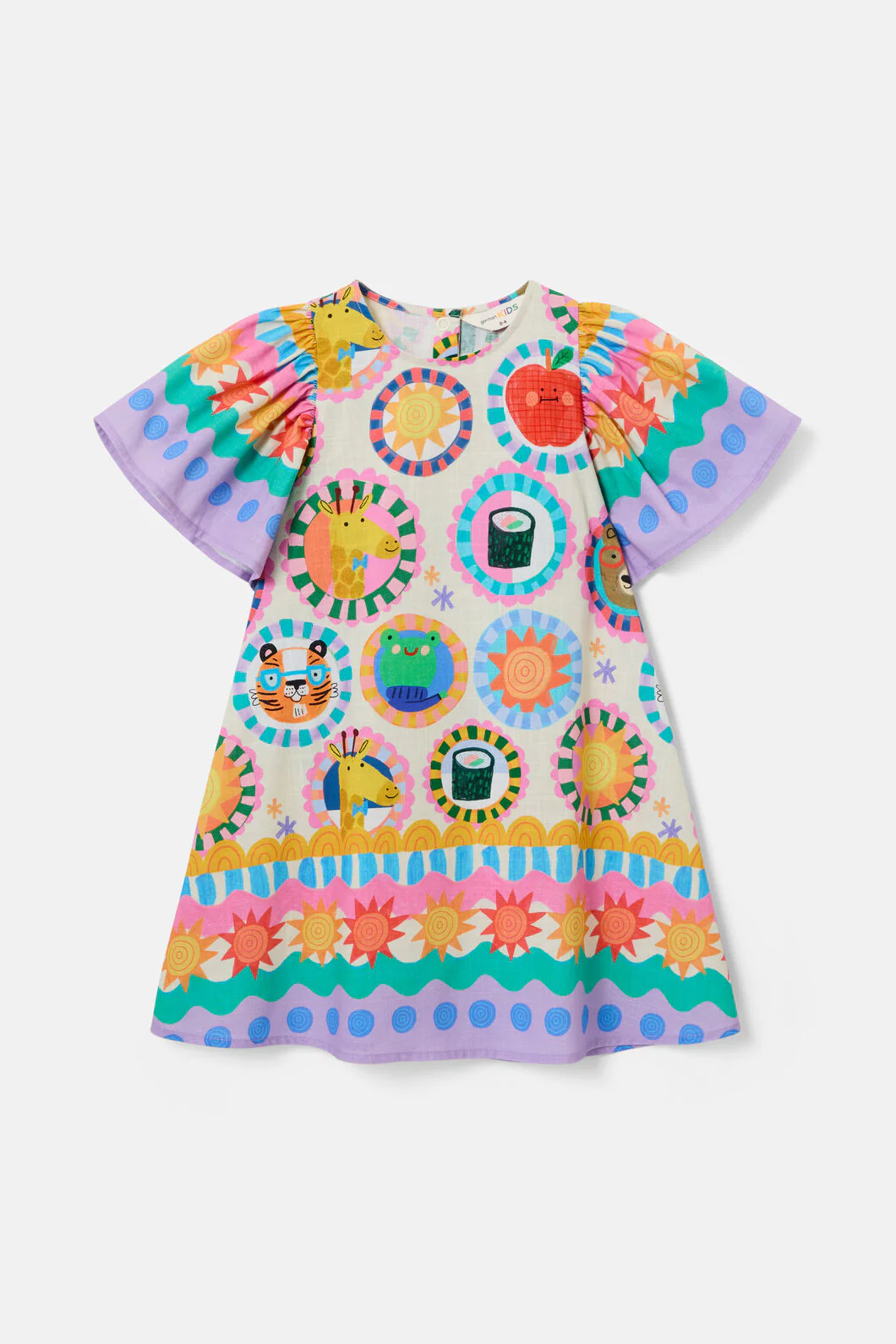 Animal Stamp Kids Border Dress - Image 3