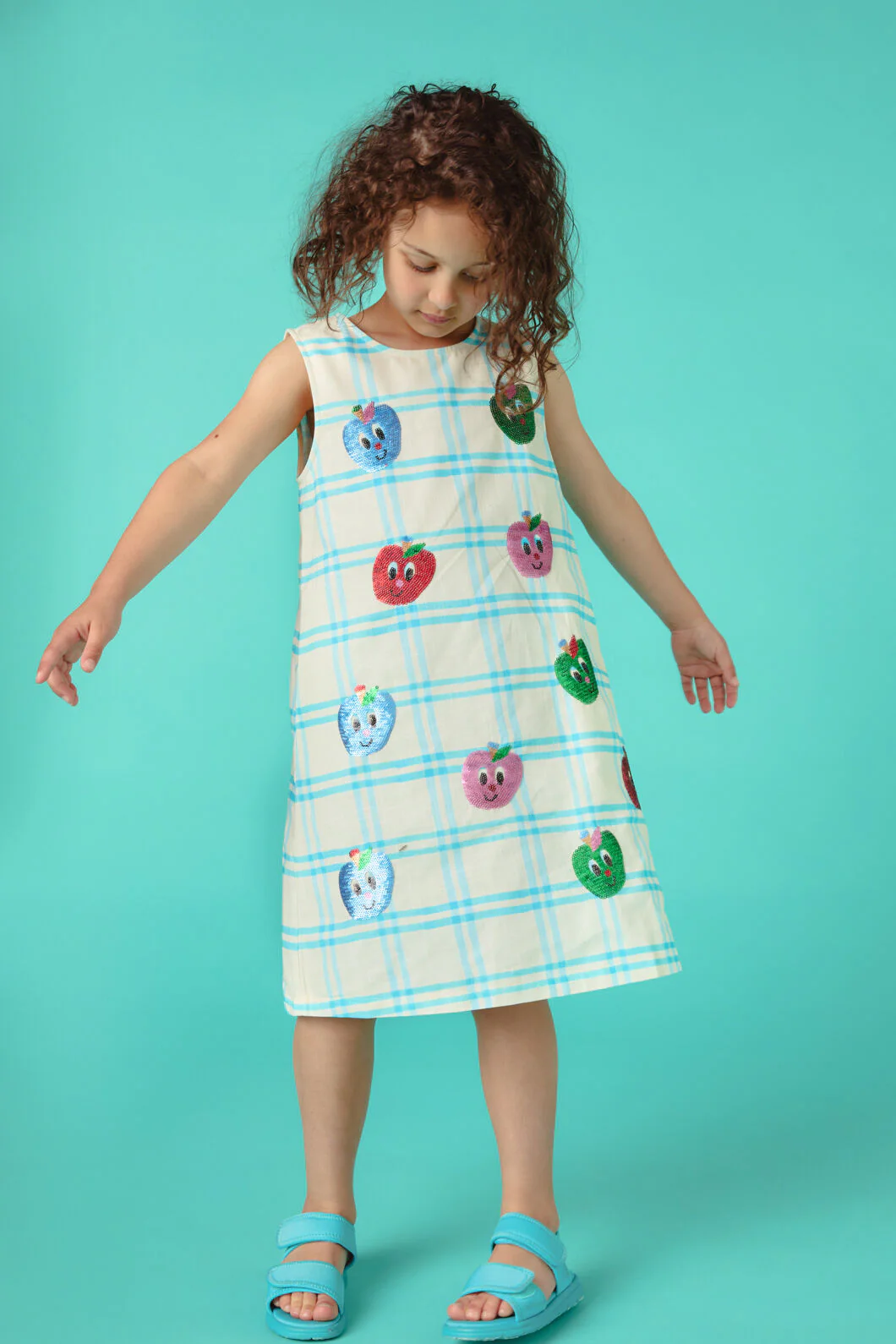 Apples Sequins Kids Party Dress - Image 2