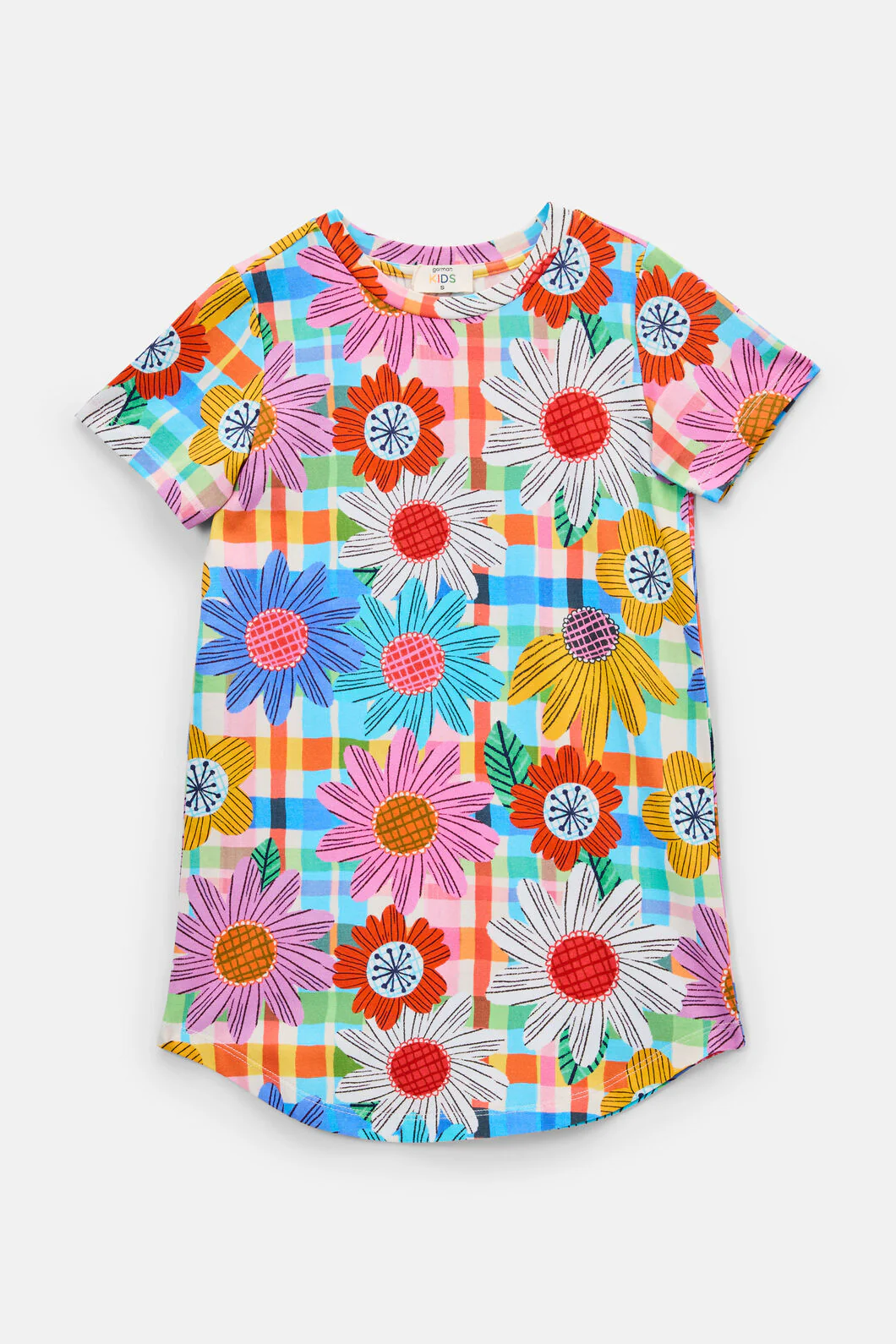 Blooming Check Kids Nightie Dress - Image 2