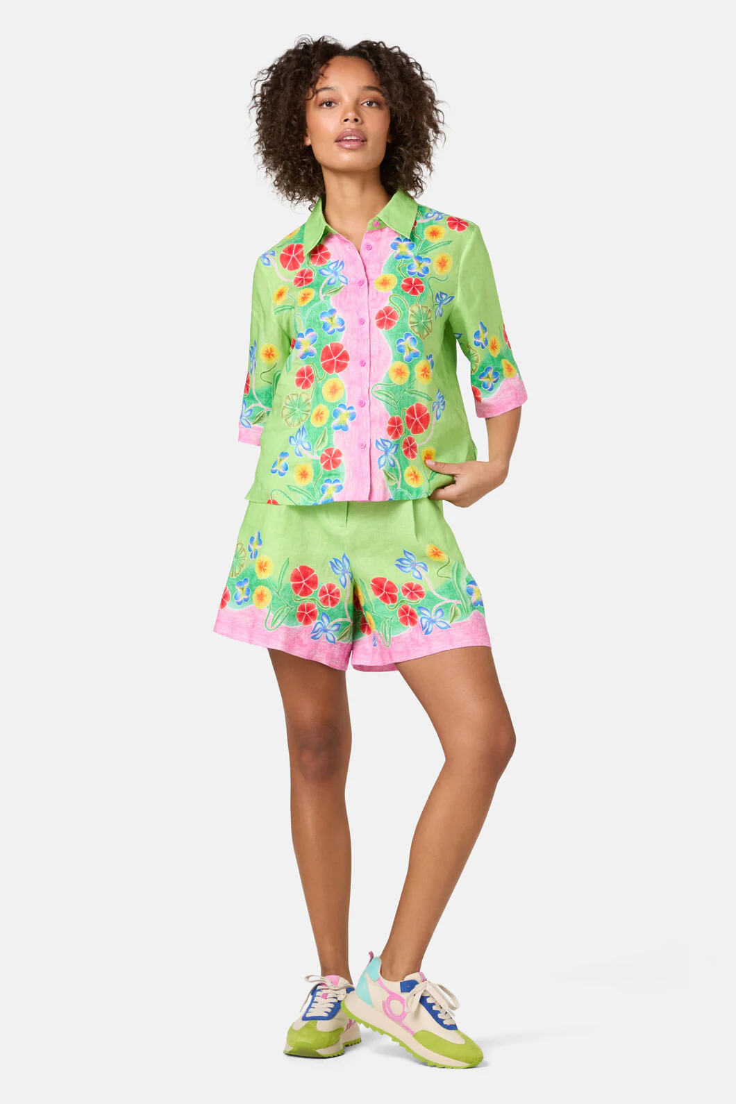 Botanica Linen Print Shorts - Image 6