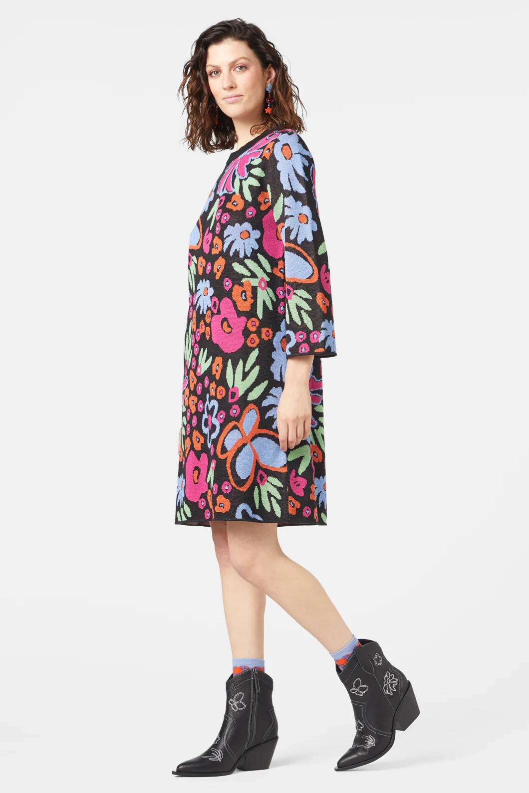 Brushed Bouquet Knit Dress - Image 3