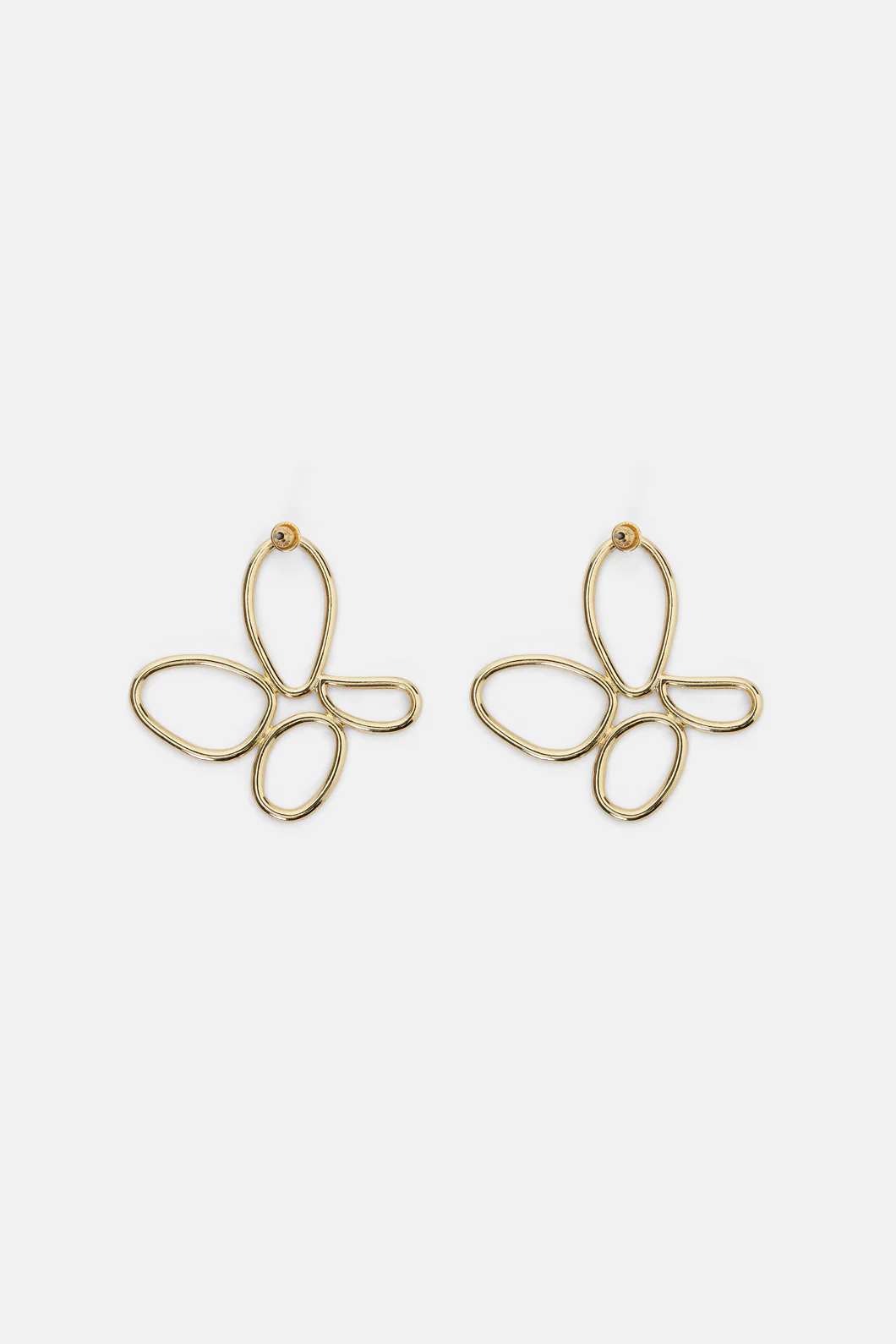 Brushed Floral Gold Earrings - Image 3