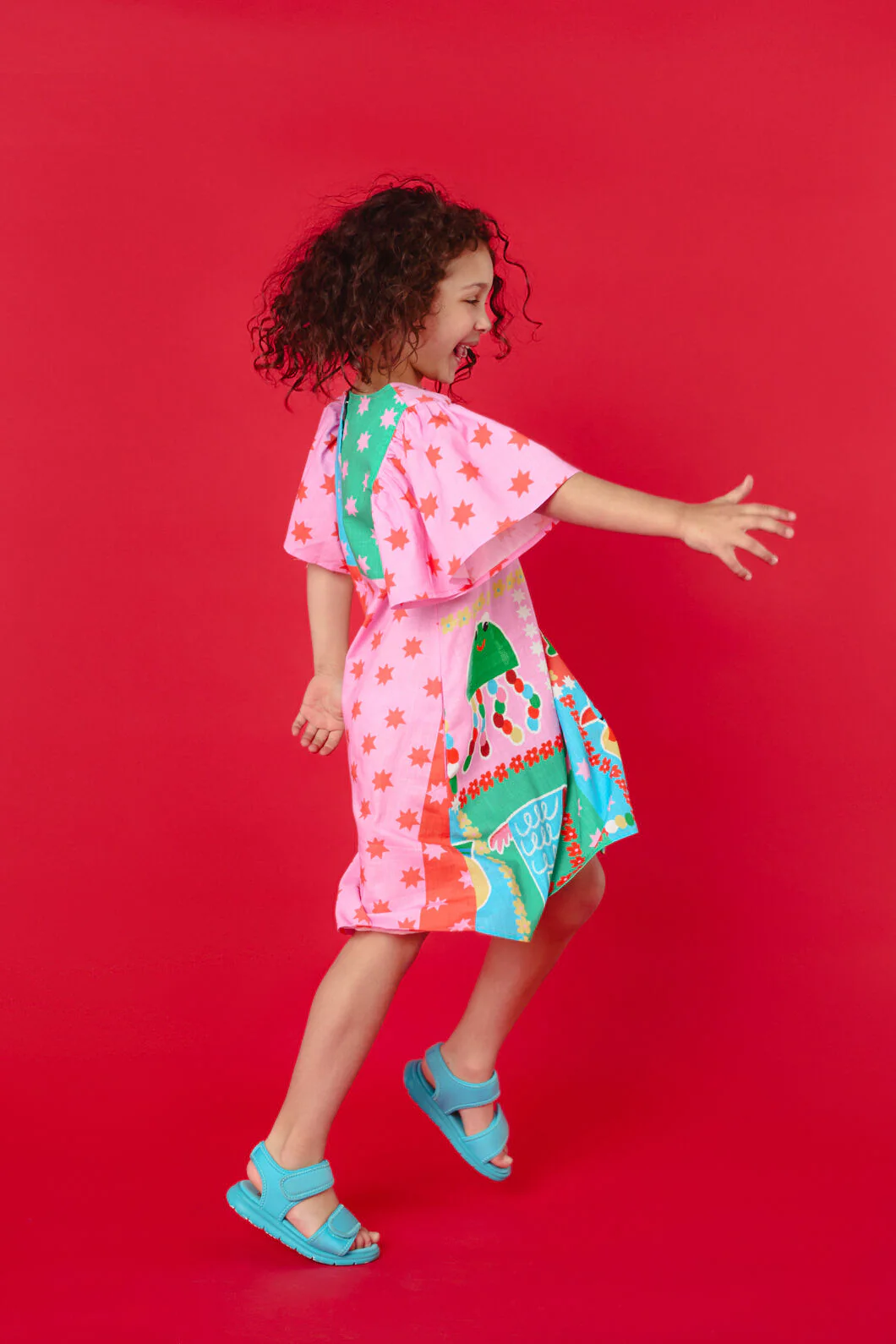 Buggy Grid Kids Frill Dress - Image 2