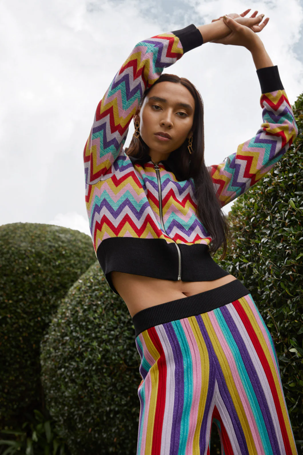 Chevron Lurex Knit Jacket - Image 2