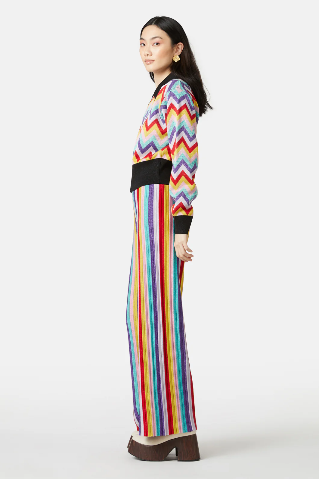Chevron Lurex Knit Jacket - Image 5