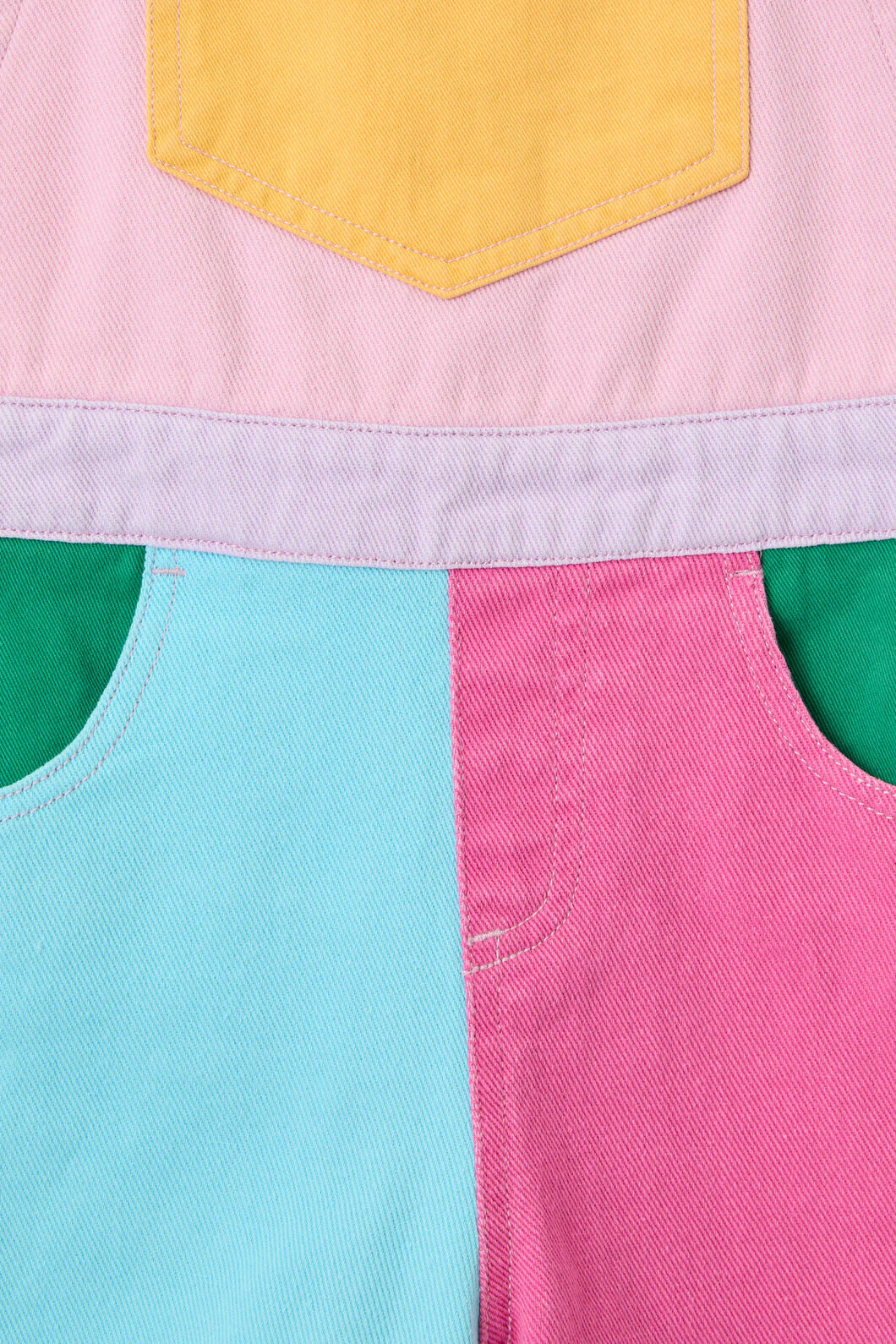 Colour Block Kids Overalls Pink - Image 4