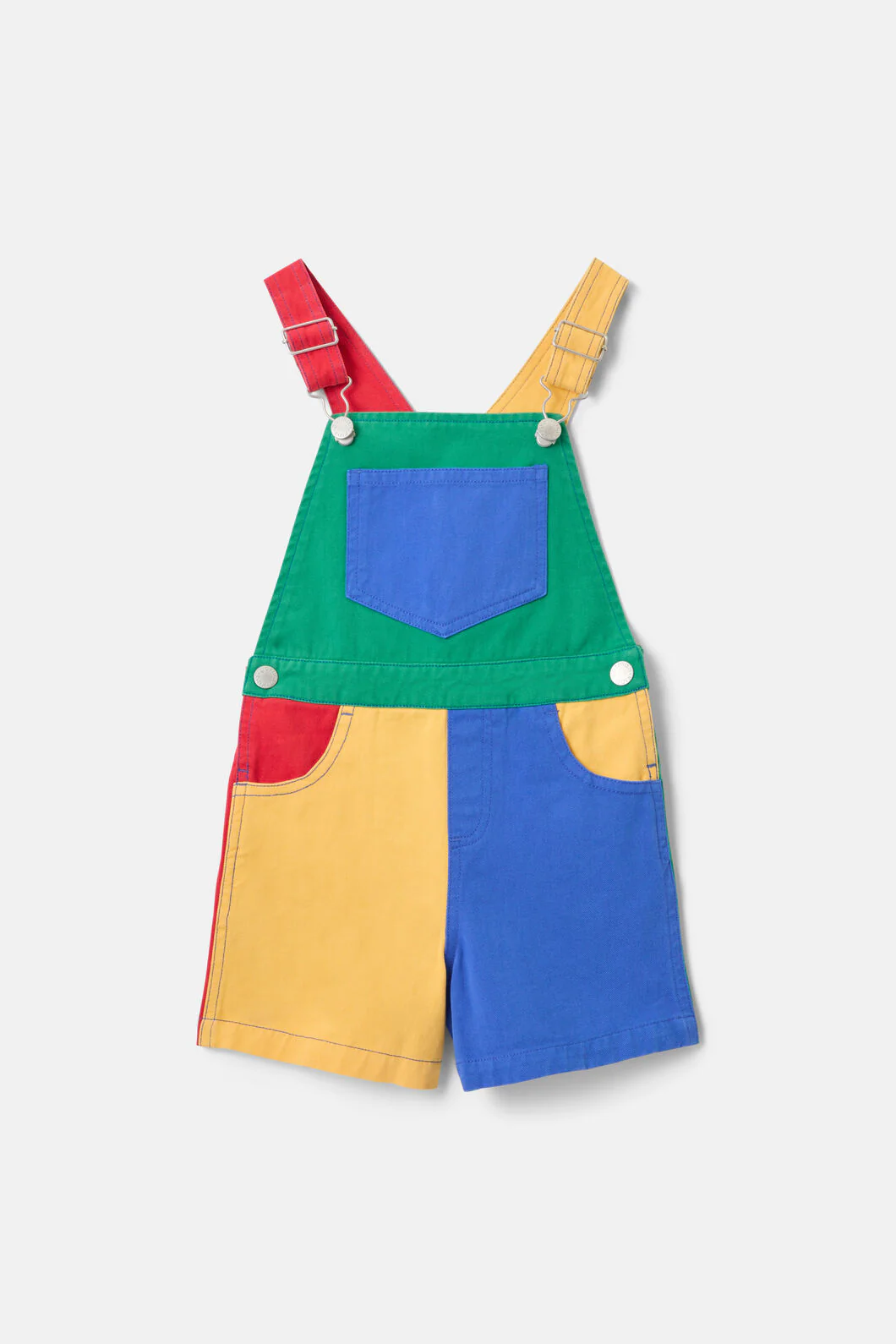 Colour Block Kids Overalls Red - Image 2