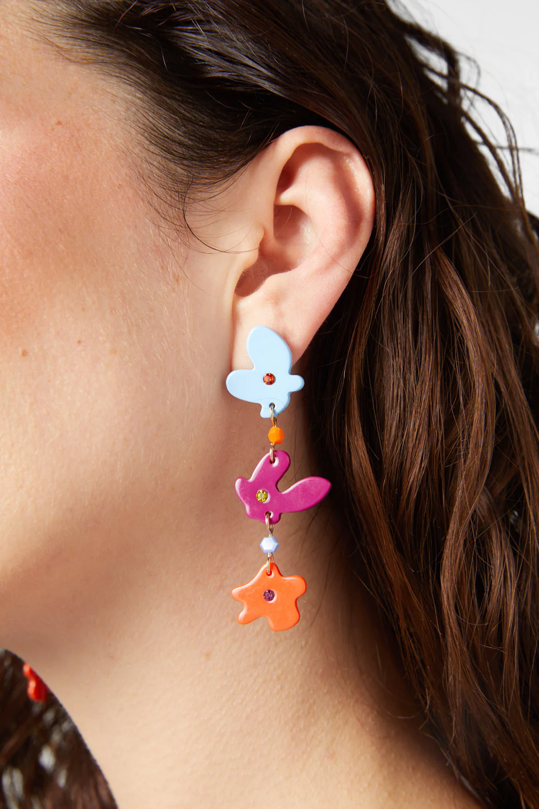 Diamonte Flower Earrings - Image 2