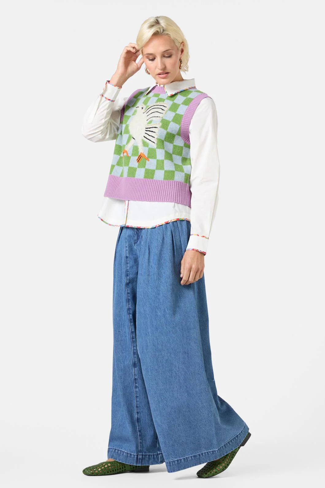 Fantasy Patchwork Knit Vest - Image 4