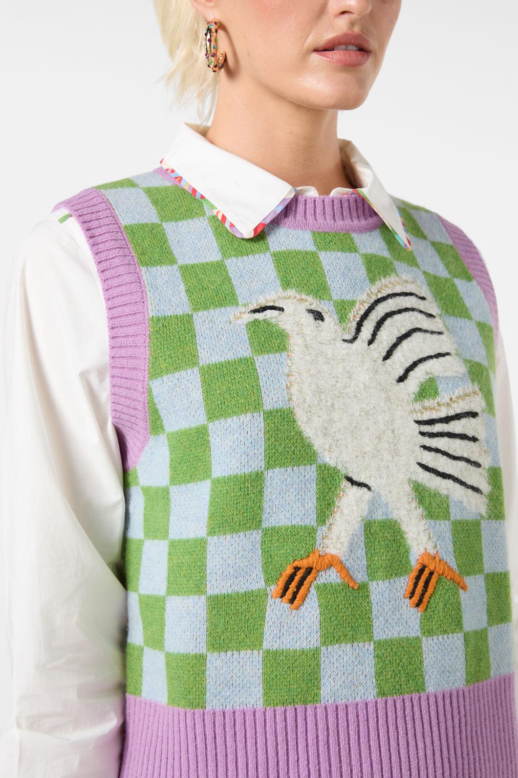 Fantasy Patchwork Knit Vest - Image 6