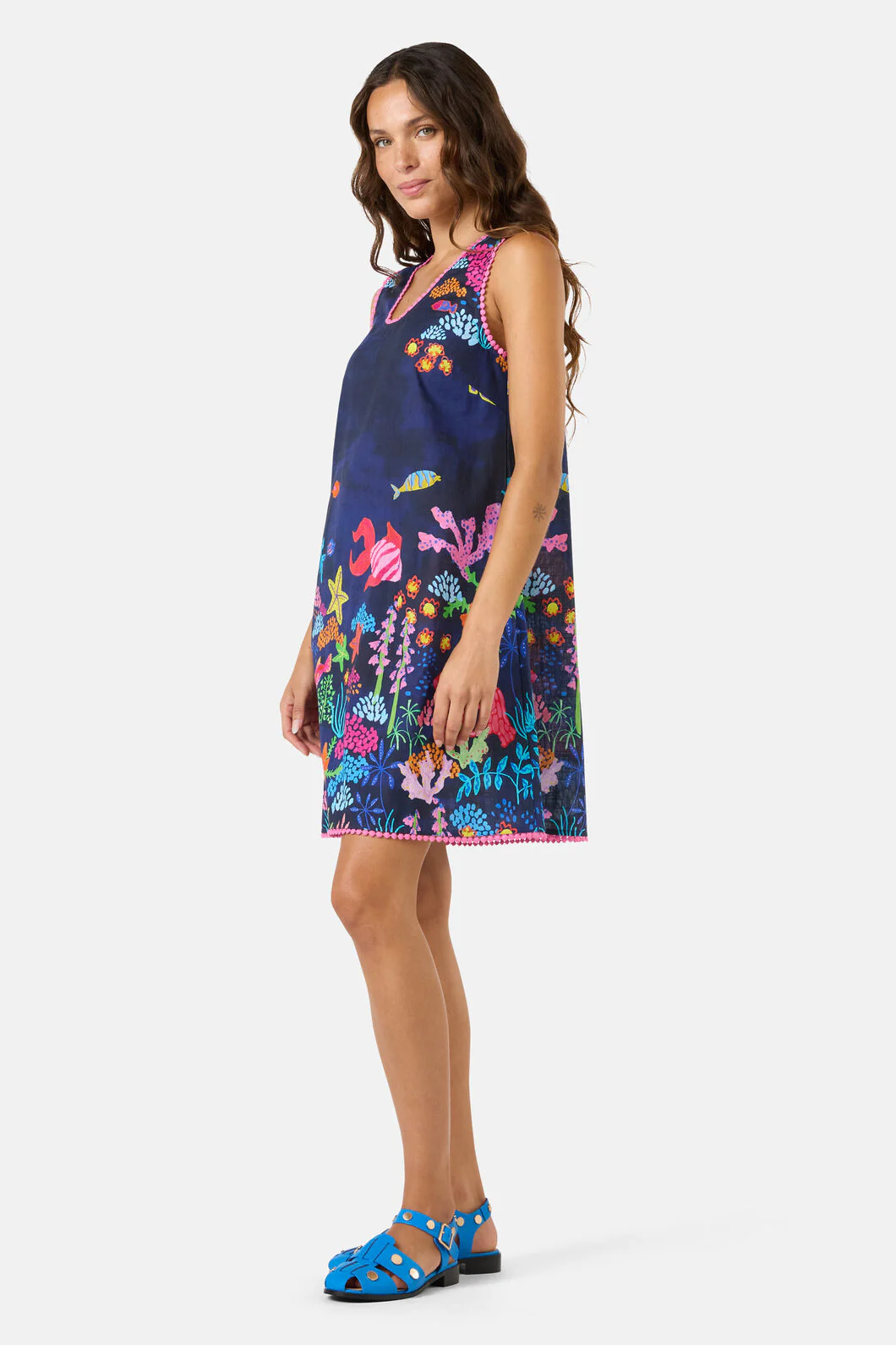 Fish Ahoy Print Holiday Dress - Image 3