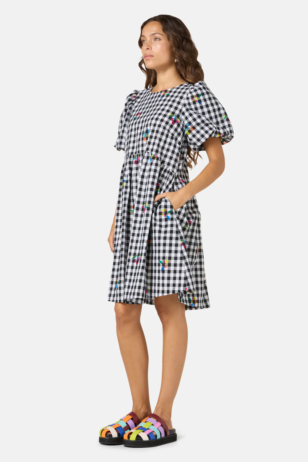 Fleur Check Smock Dress - Image 3