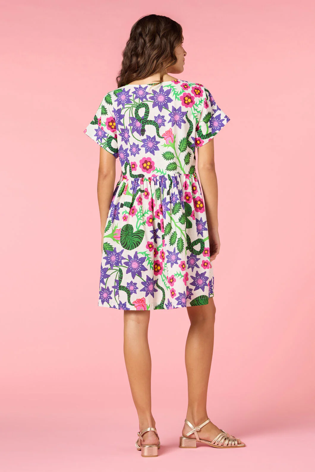 Flowerful Print Smock Dress - Image 4
