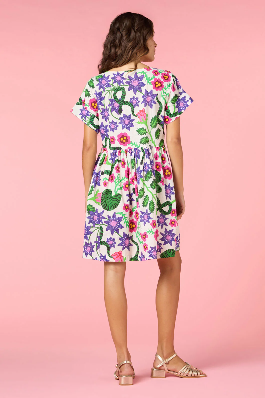 Flowerful Print Smock Dress - Image 9