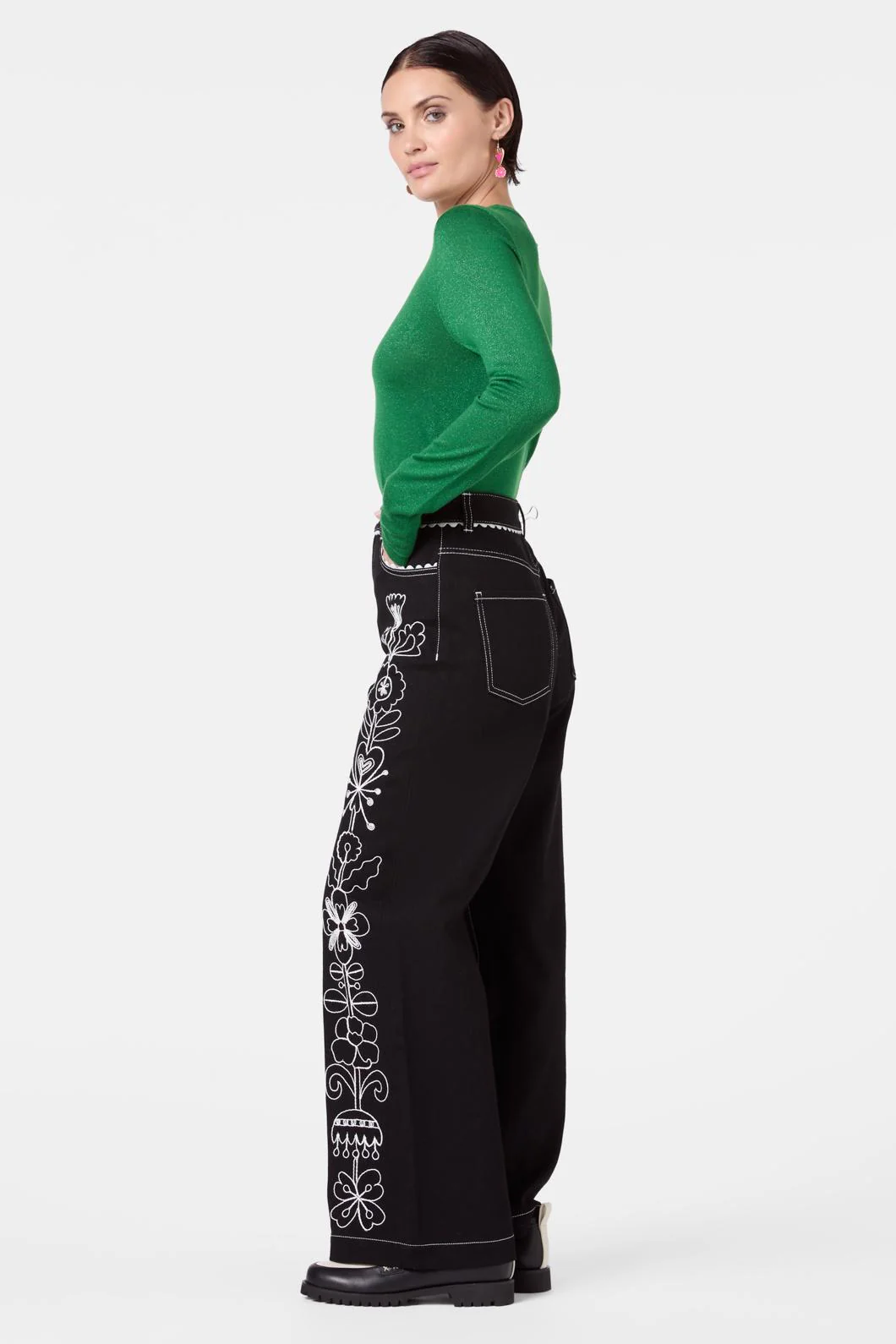 Folk Tales Embroidered Jeans - Image 5