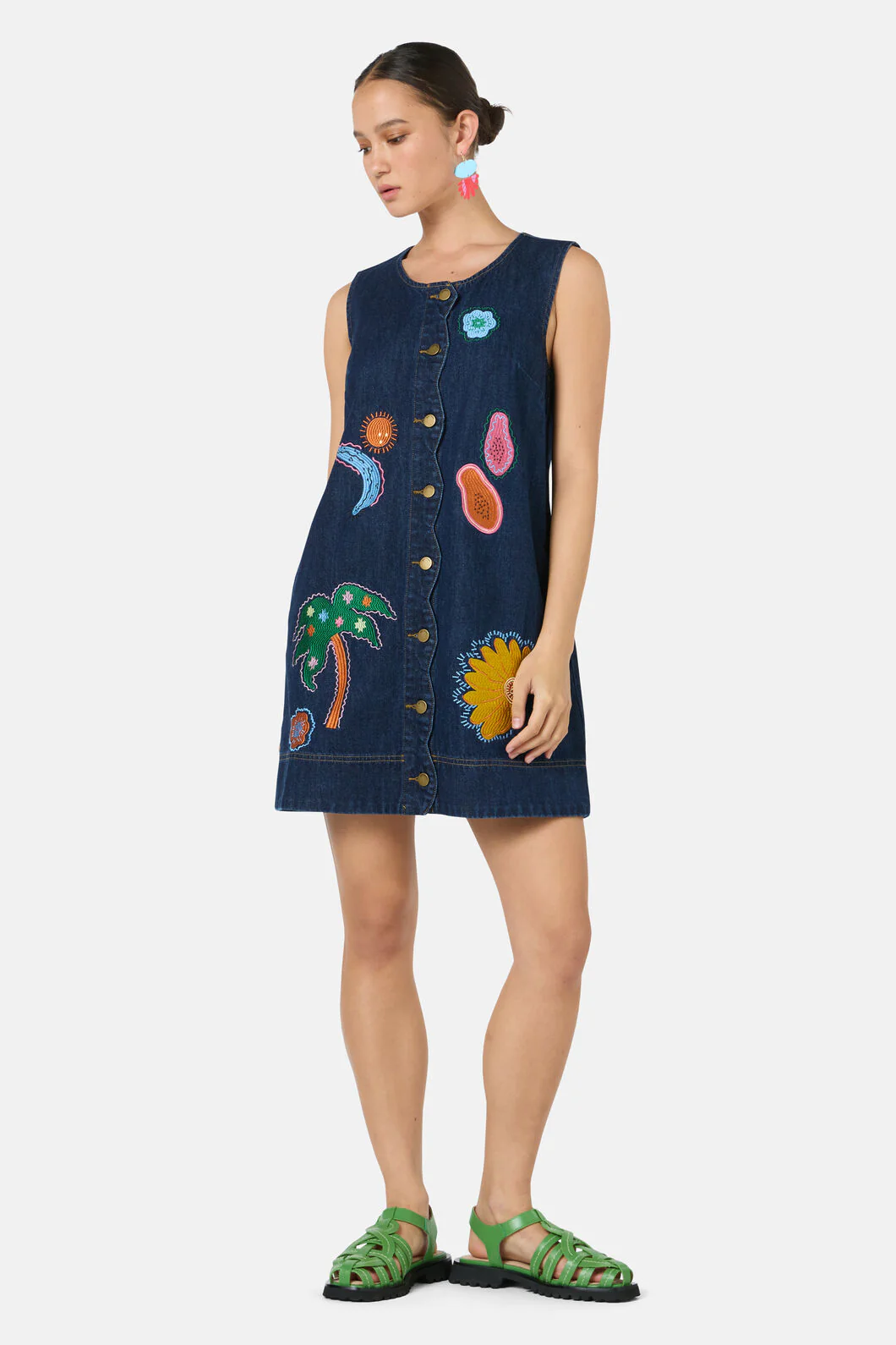 Forest Fruits Denim Pinny Dress - Image 2
