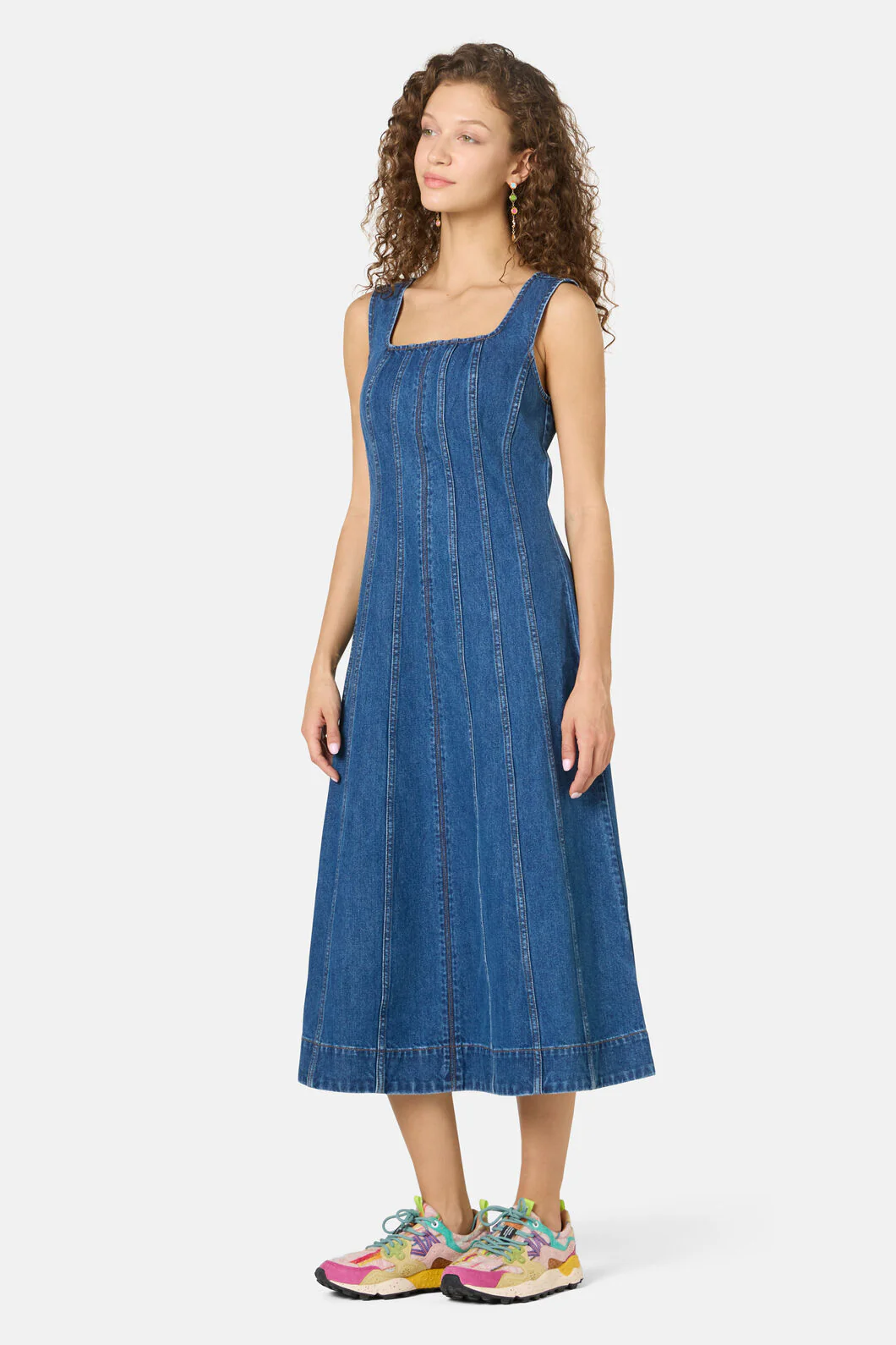 Forget Me Not Denim Midi Dress - Image 2