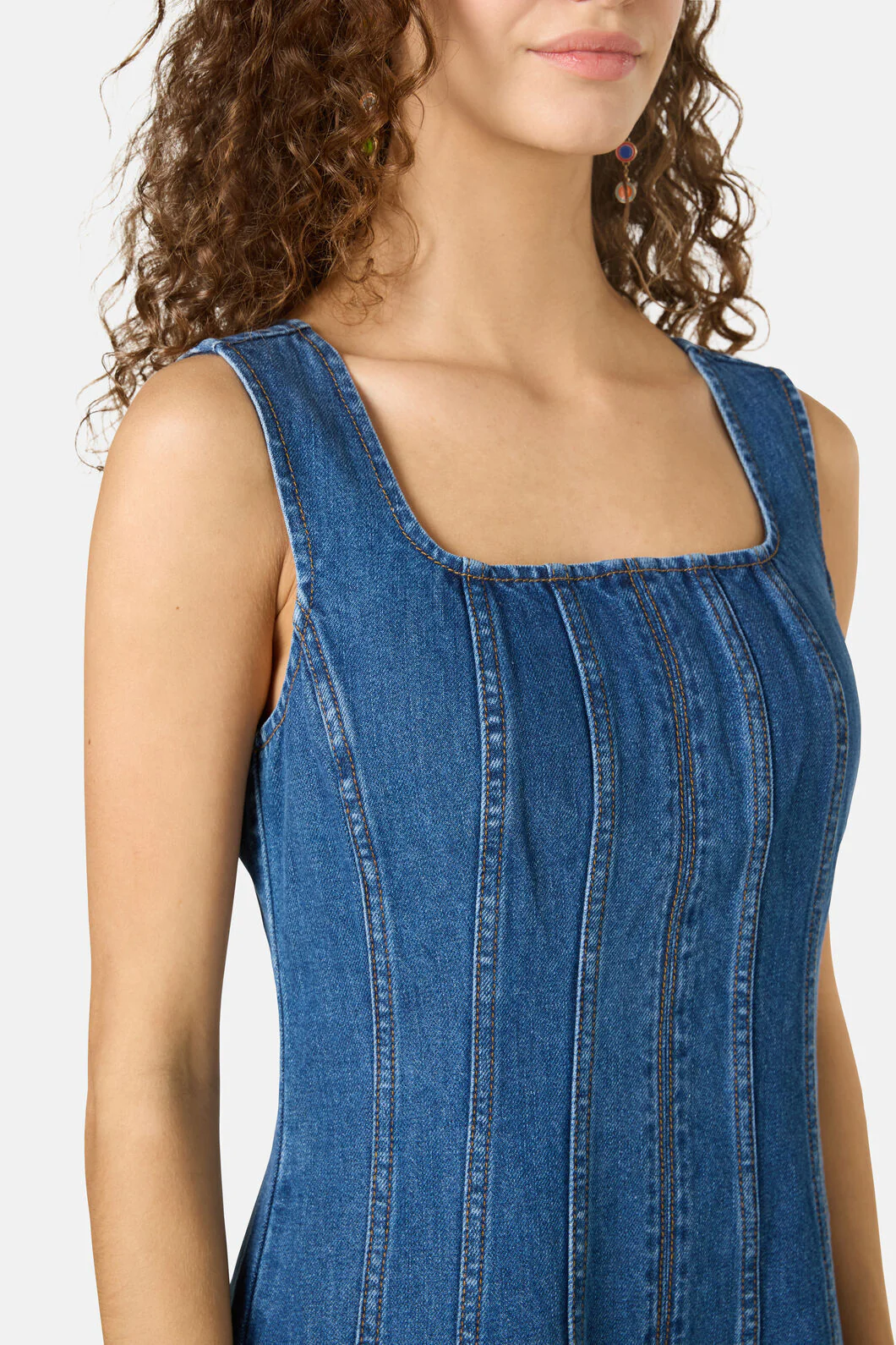 Forget Me Not Denim Midi Dress - Image 5