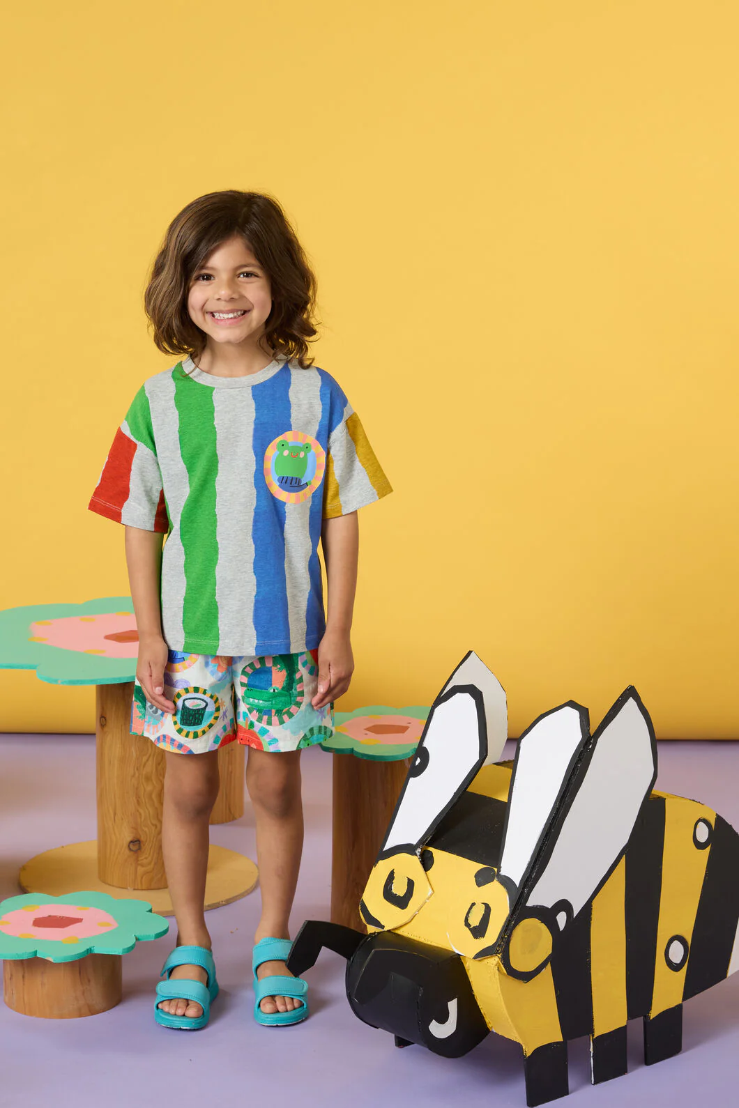Froggy Stripe Kids SS Tee - Image 2