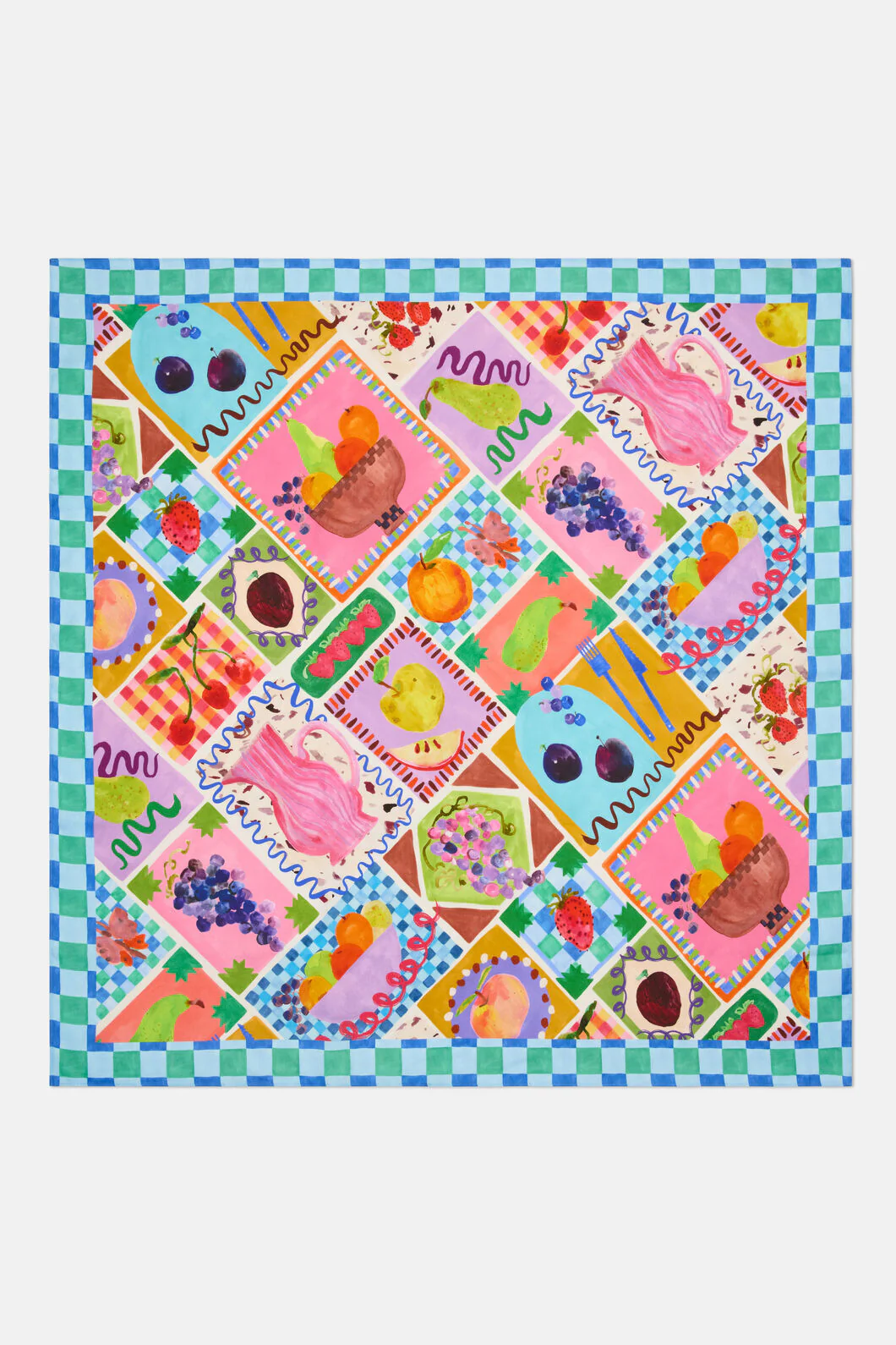Fruit Party Square Silk Scarf - Image 2