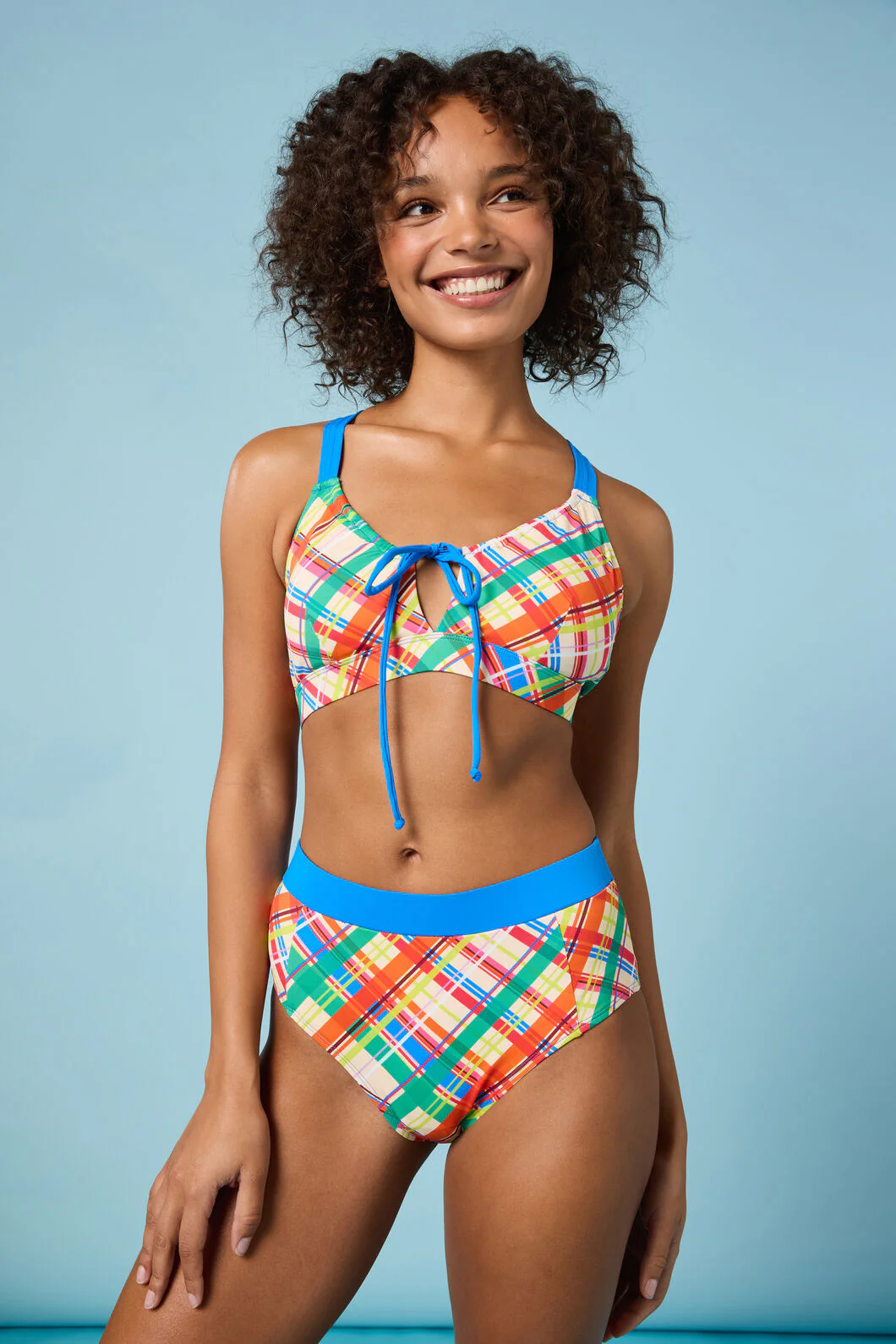 Geo Pop Check Bikini Top - Image 2