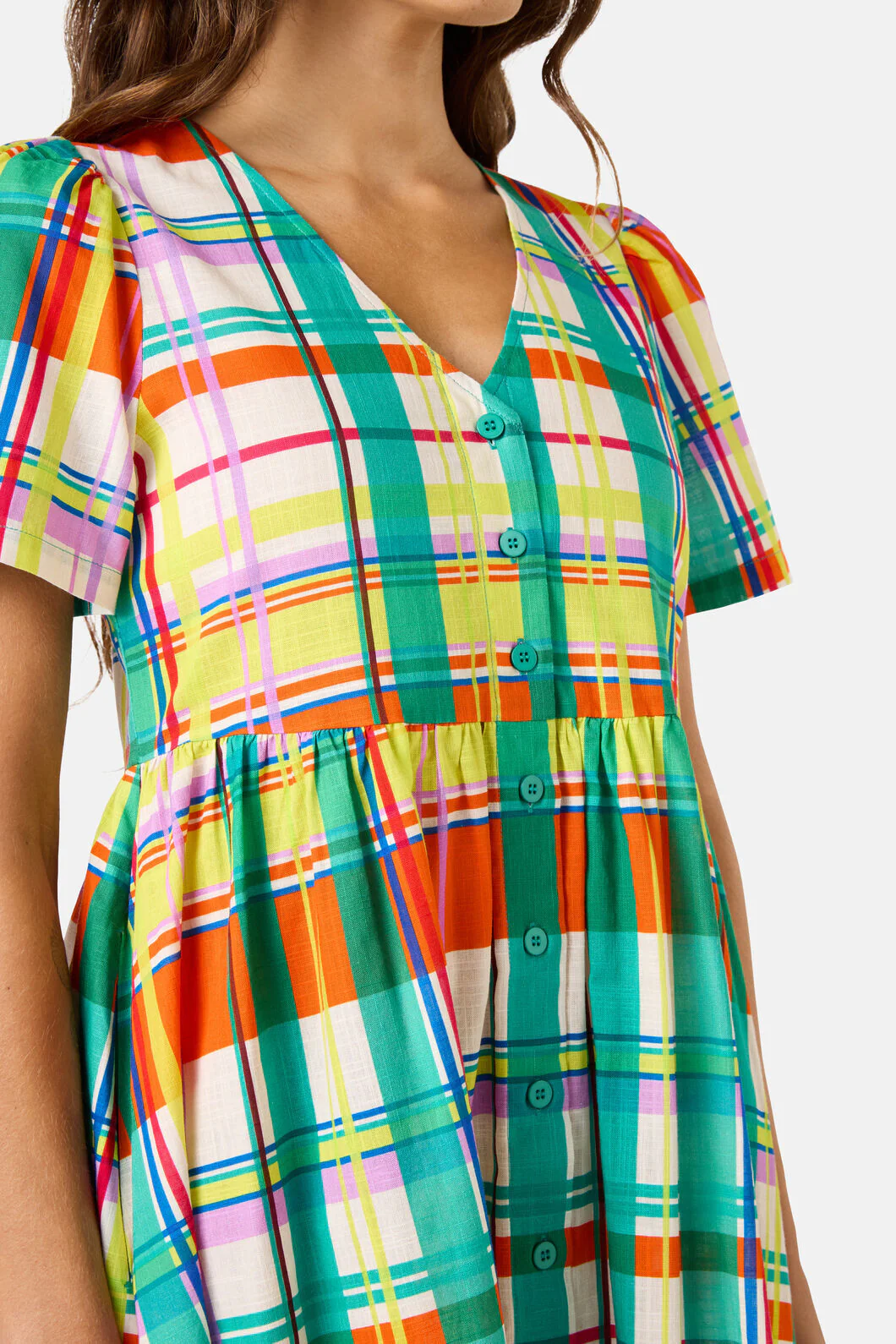 Geo Pop Check Smock Dress - Image 5