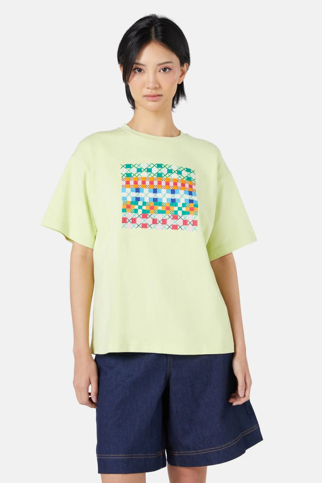 Gingham Garden Stitch Tee - Image 2