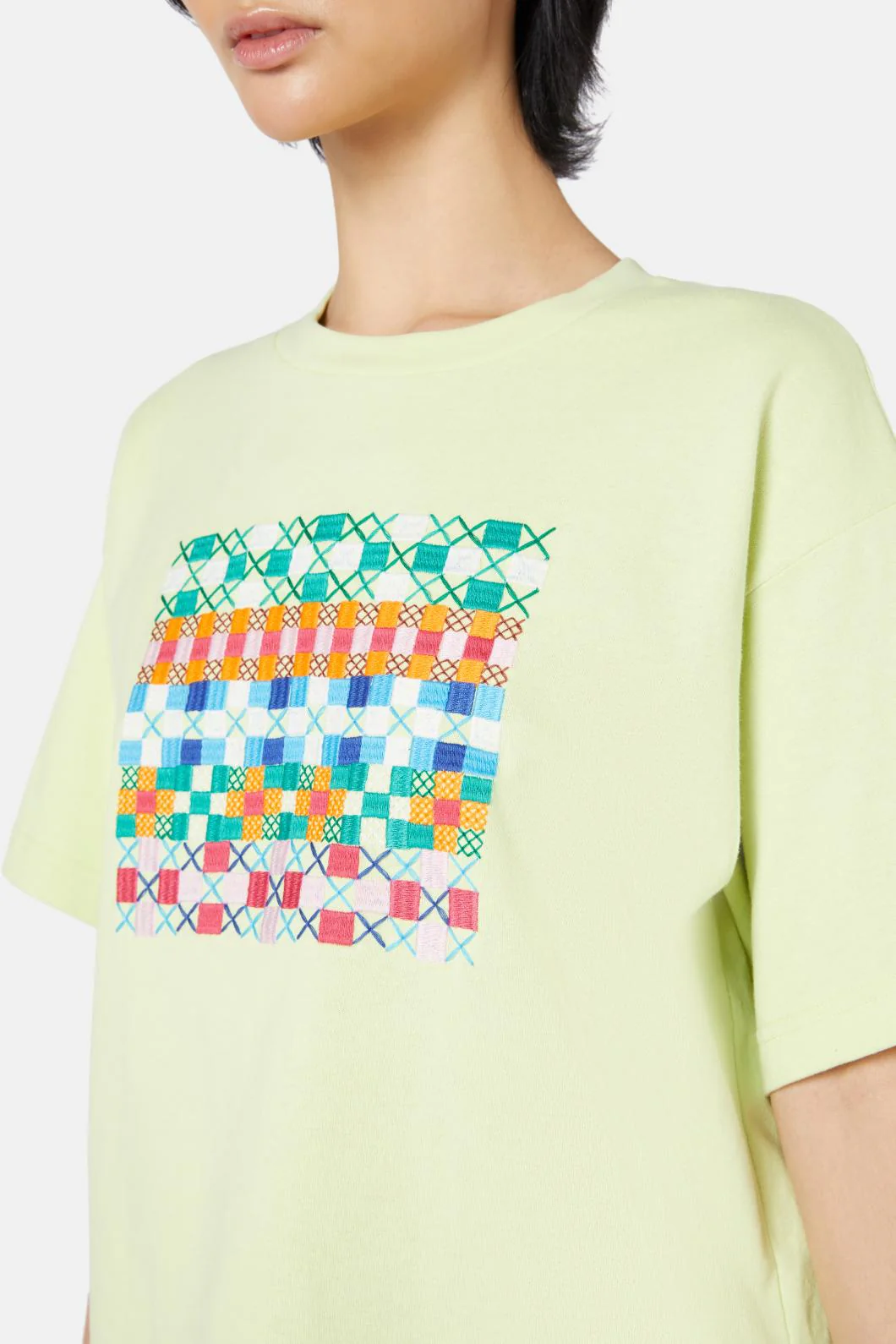 Gingham Garden Stitch Tee - Image 5