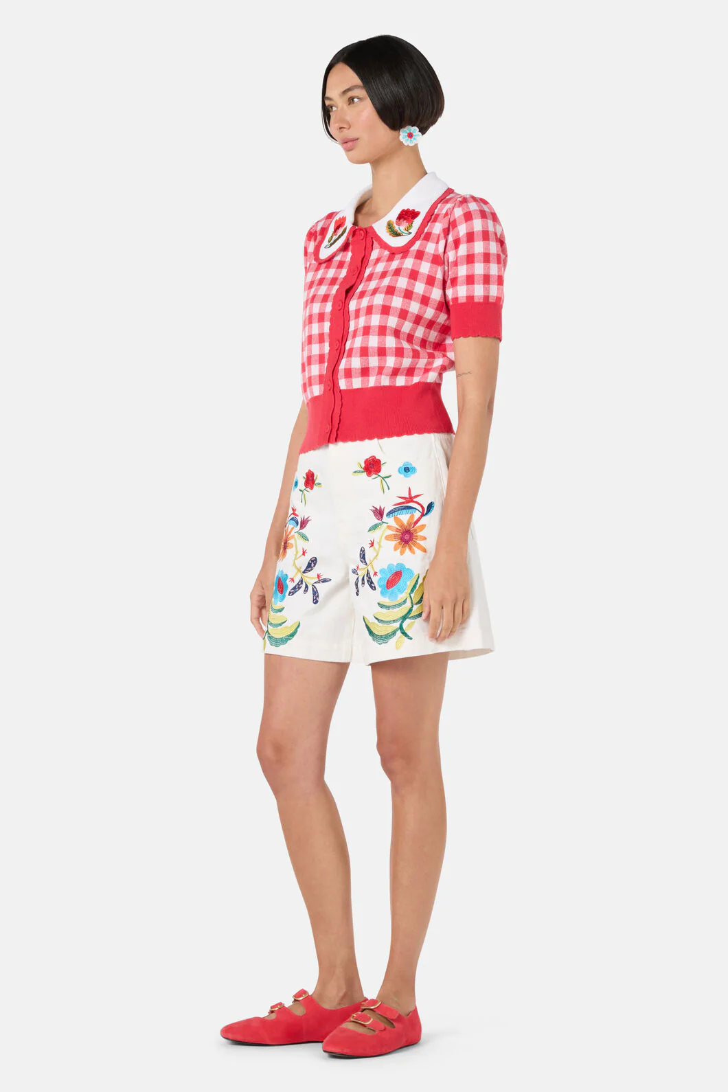 Gingham Scallop Cardigan - Image 5