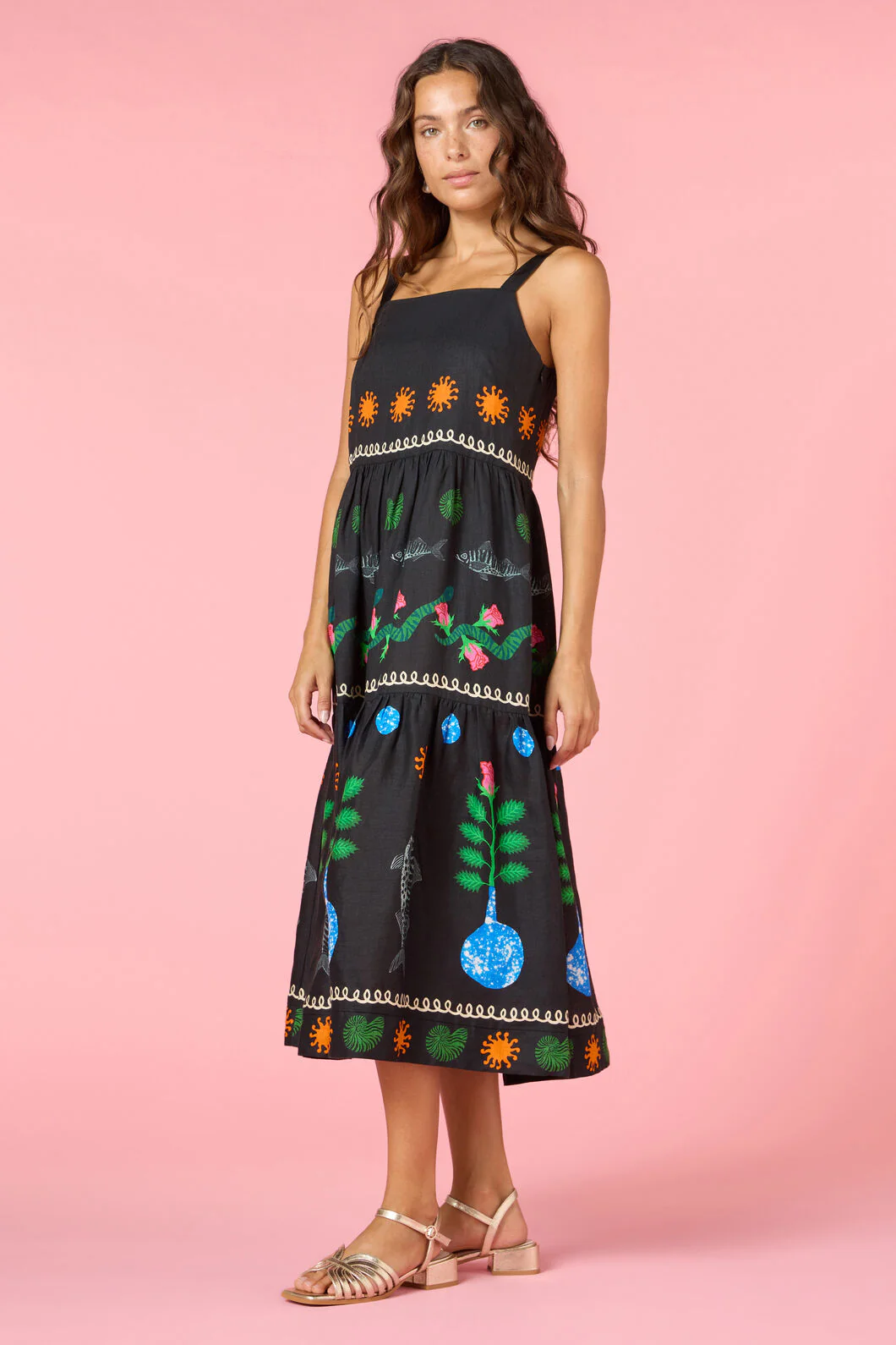Gone Fishing Print Long Dress - Image 3