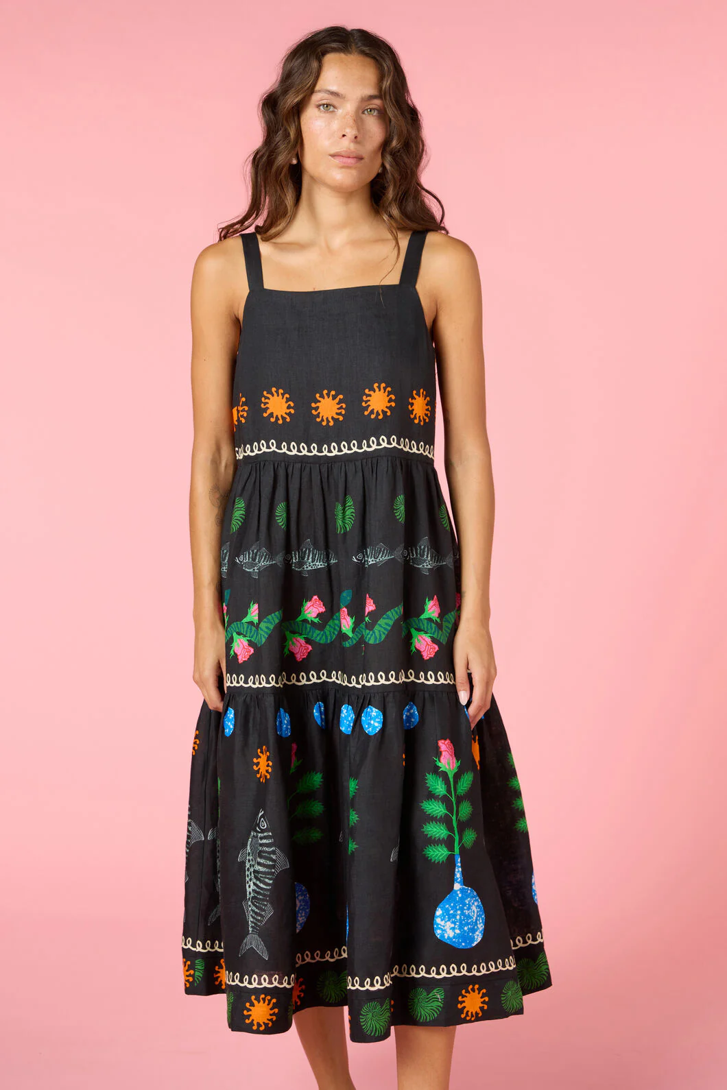 Gone Fishing Print Long Dress - Image 5