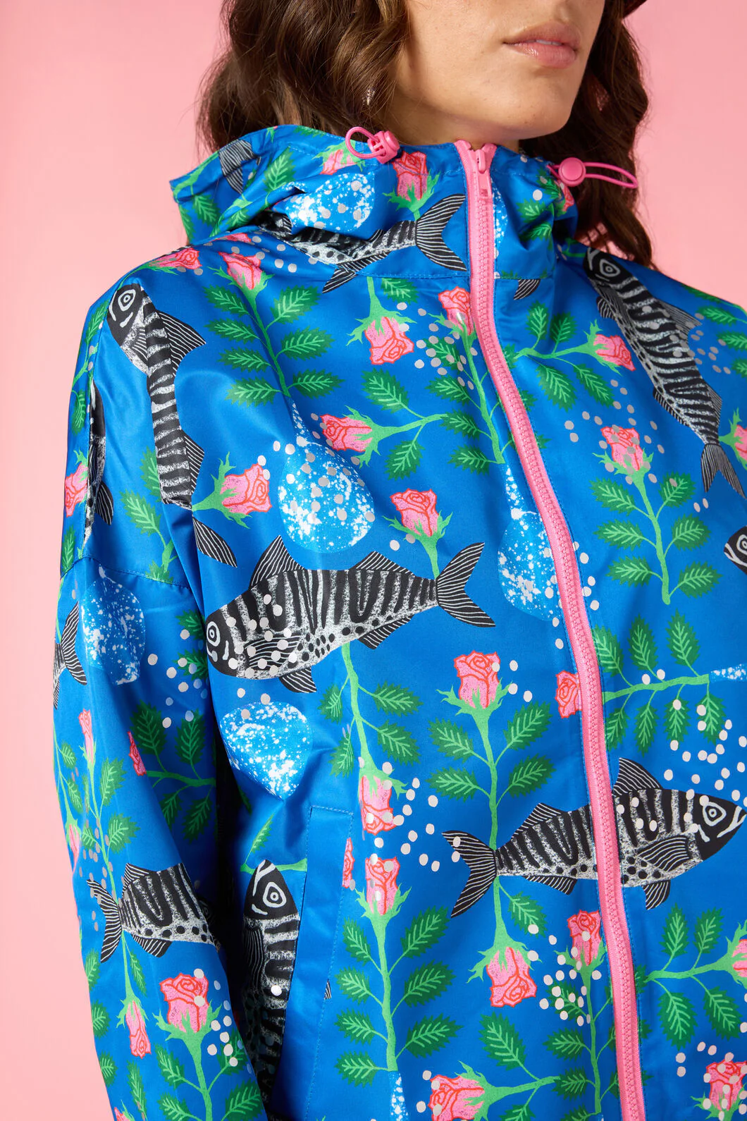 Gone Fishing Print Raincoat - Image 6
