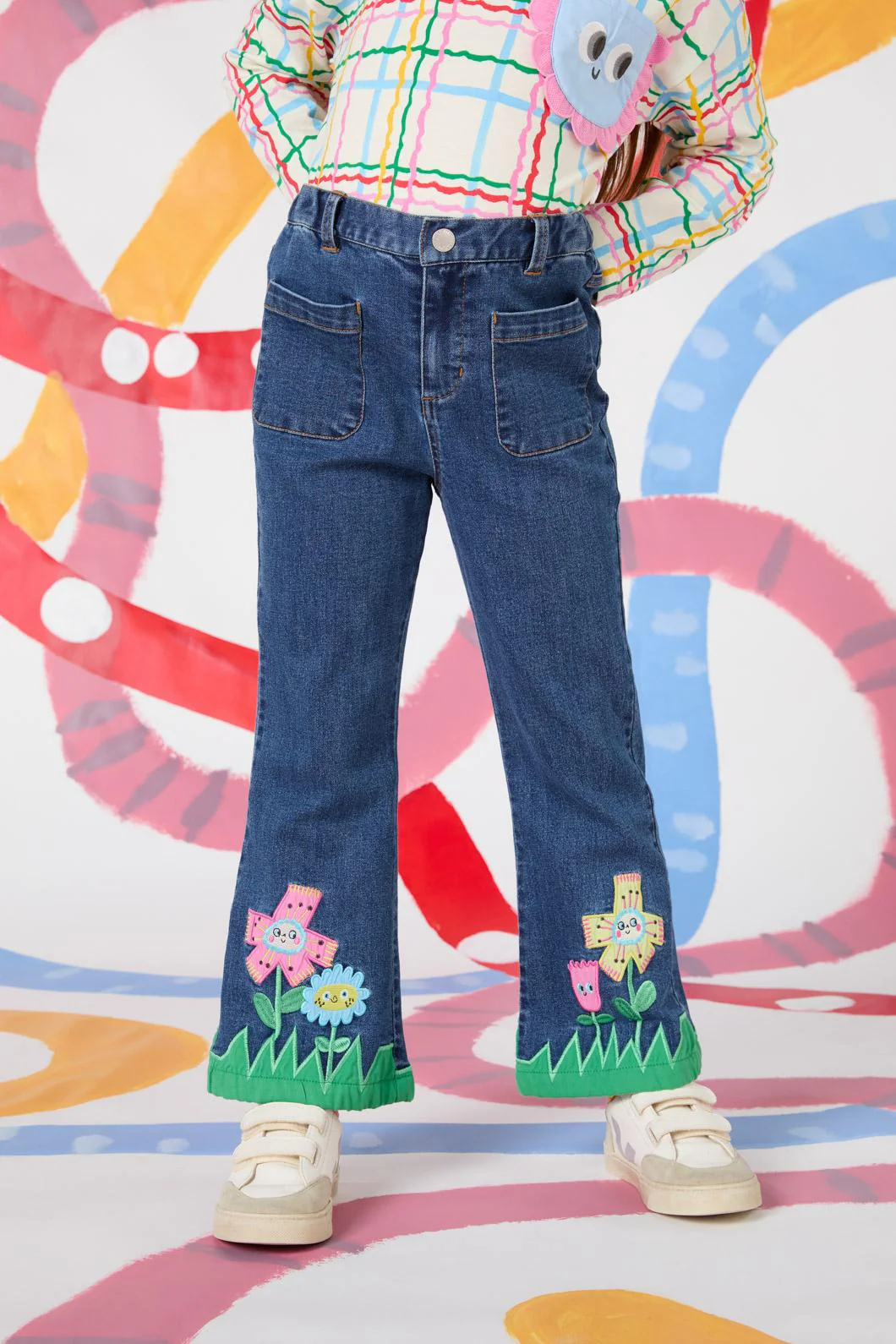 Happy Floral Kids Jeans - Image 2