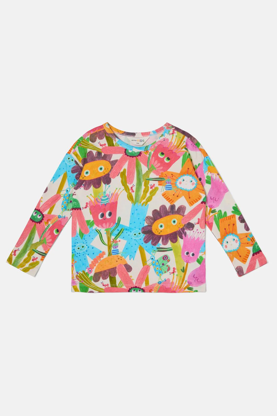 Happy Floral Kids LS Tee - Image 3