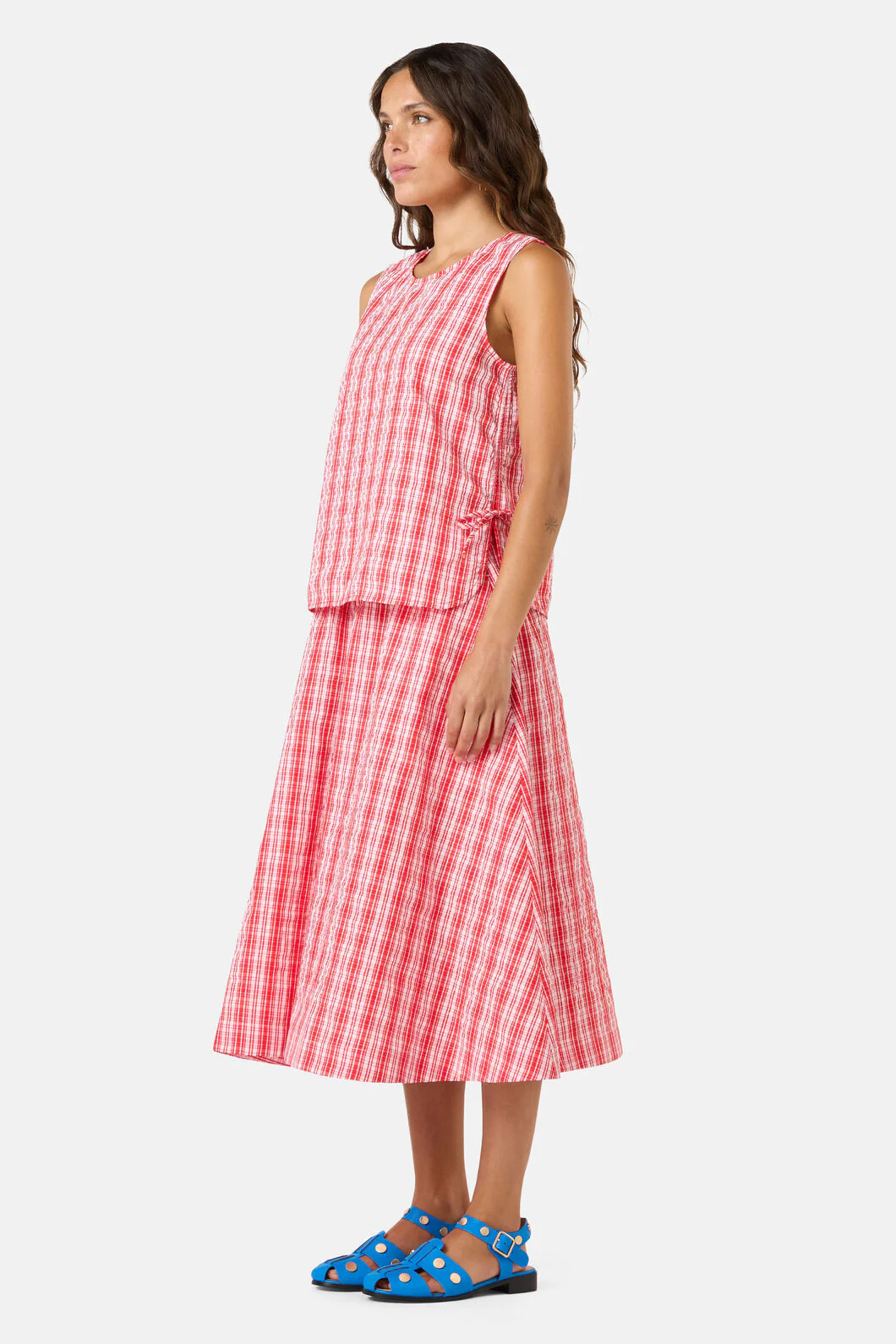 Highland Check Ruched Tank - Image 3