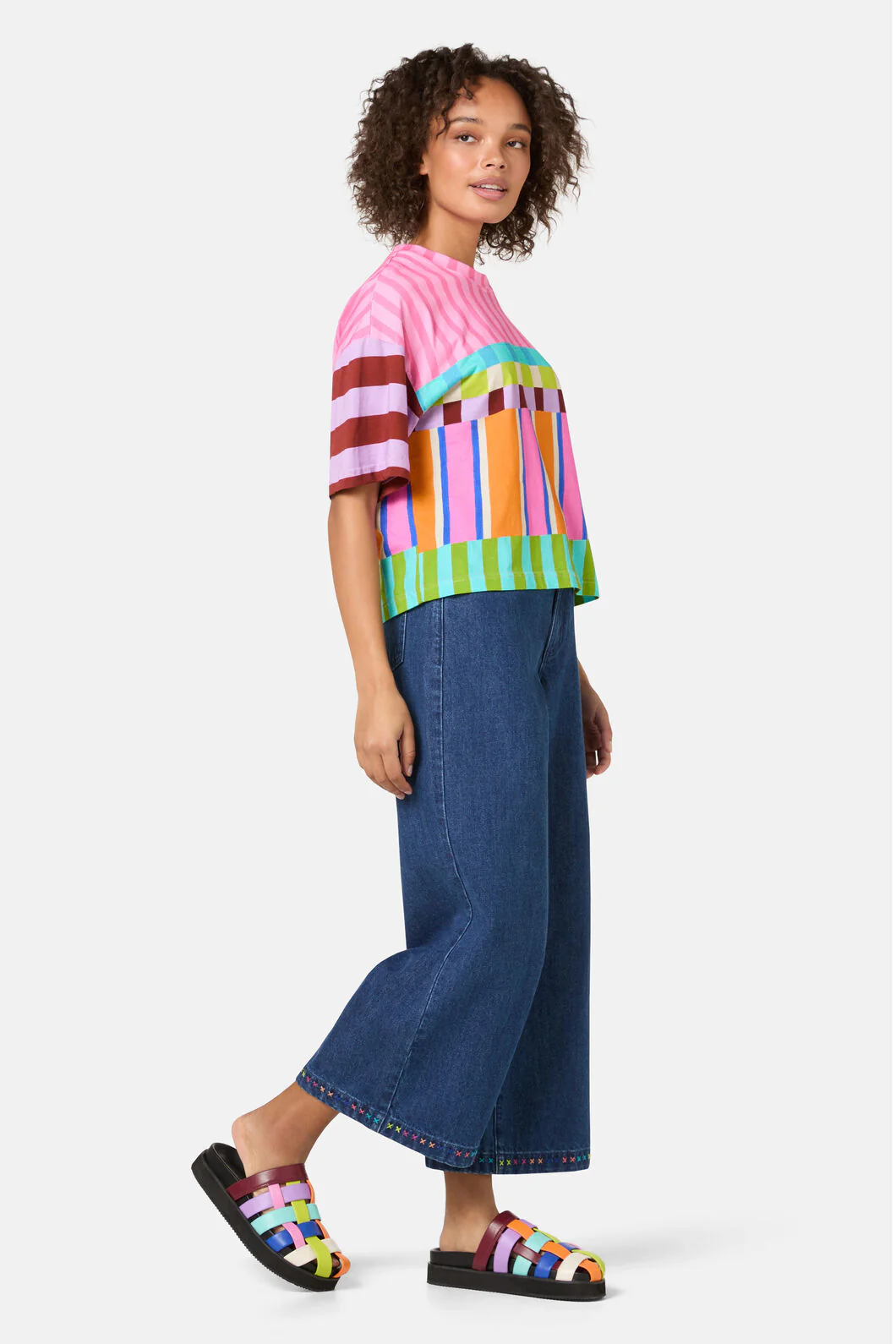 Holiday Stripe Relaxed Tee - Image 3