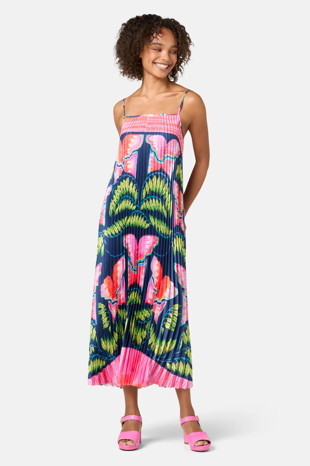 In Secret Print Pleated Dress - Image 3