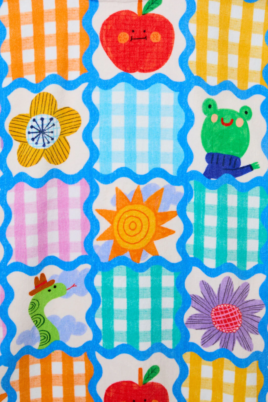 Jumble Check Kids Swim Poncho - Image 4