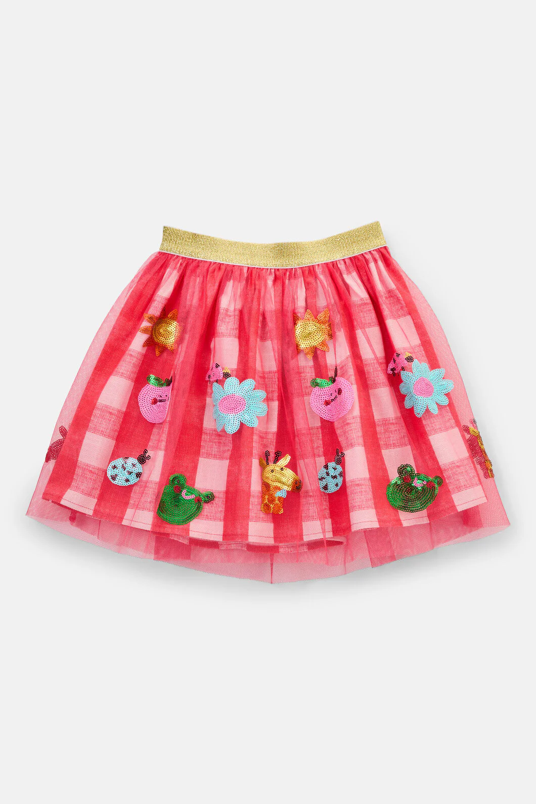 Jumble Gingham Sequins Kids Skirt - Image 4