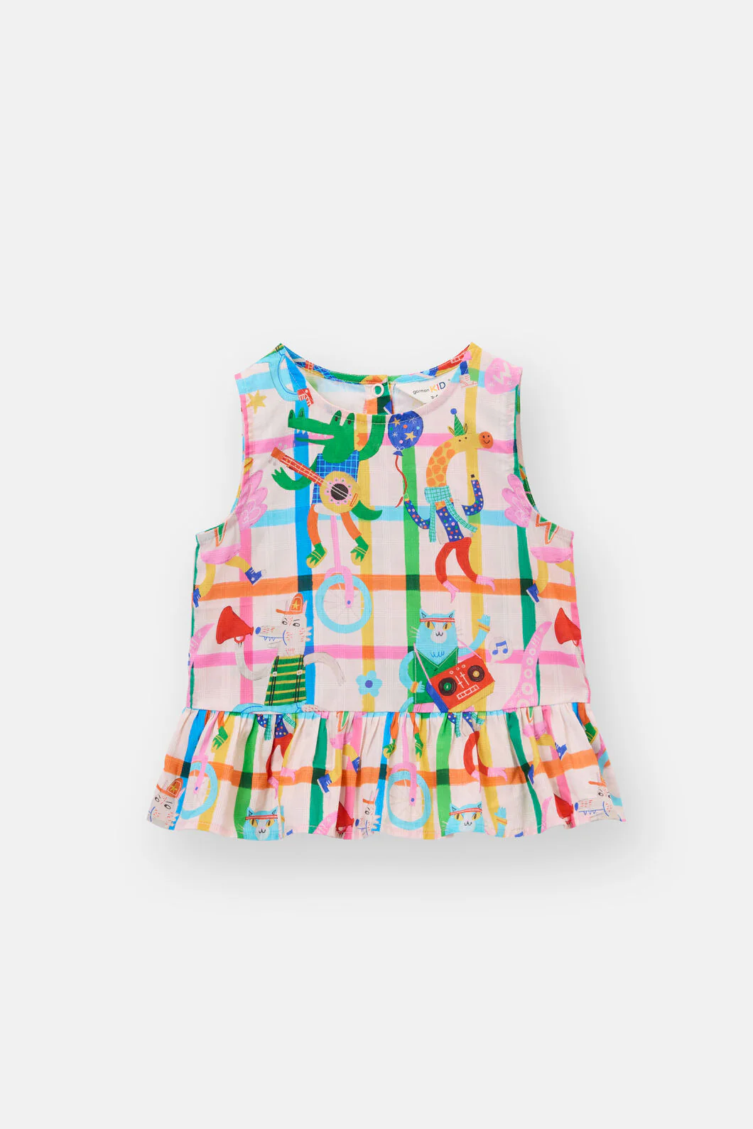 Lets Go Check Kids Frill Top - Image 2