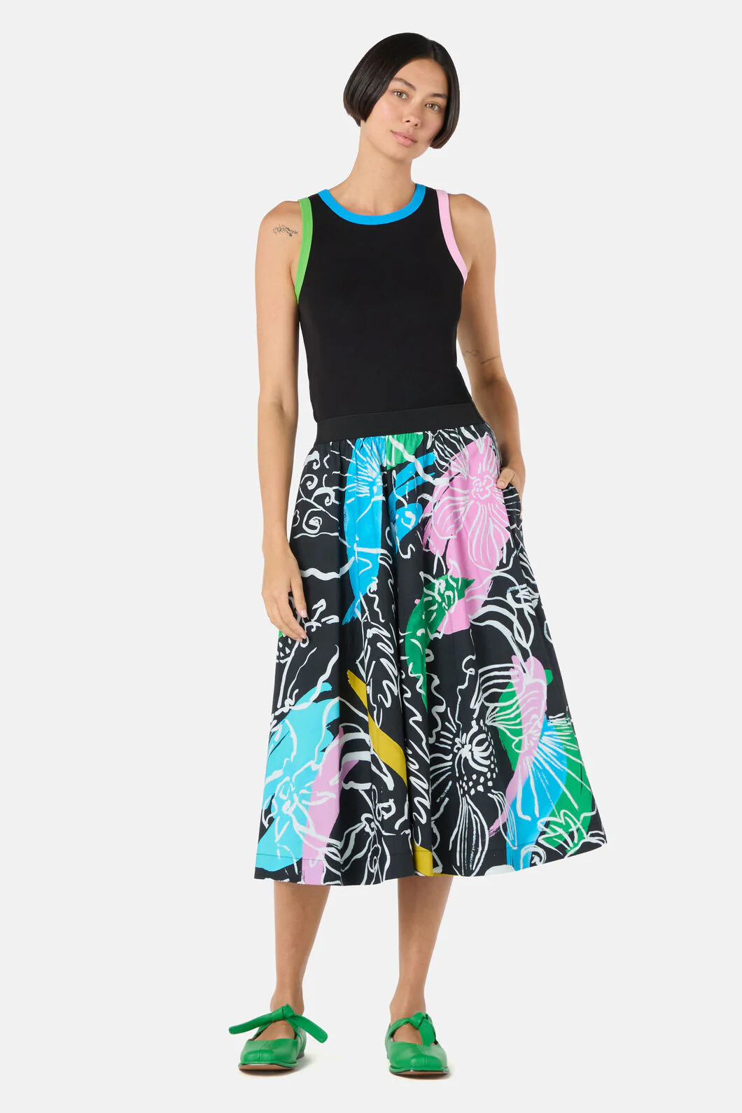Linework Cotton Skort - Image 2