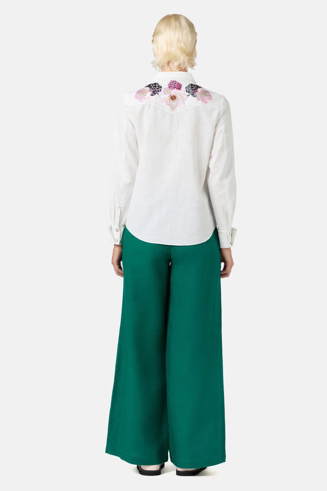 Lotus Leopard Embroidery Shirt - Image 6