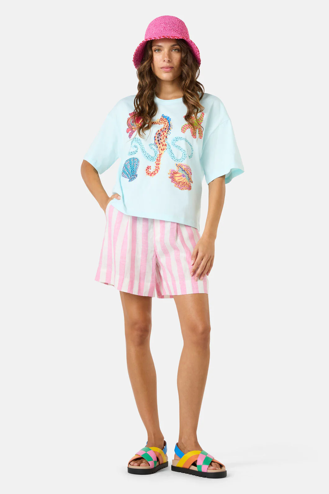 Mermaid Beaded Placemnt Relax Tee - Image 7