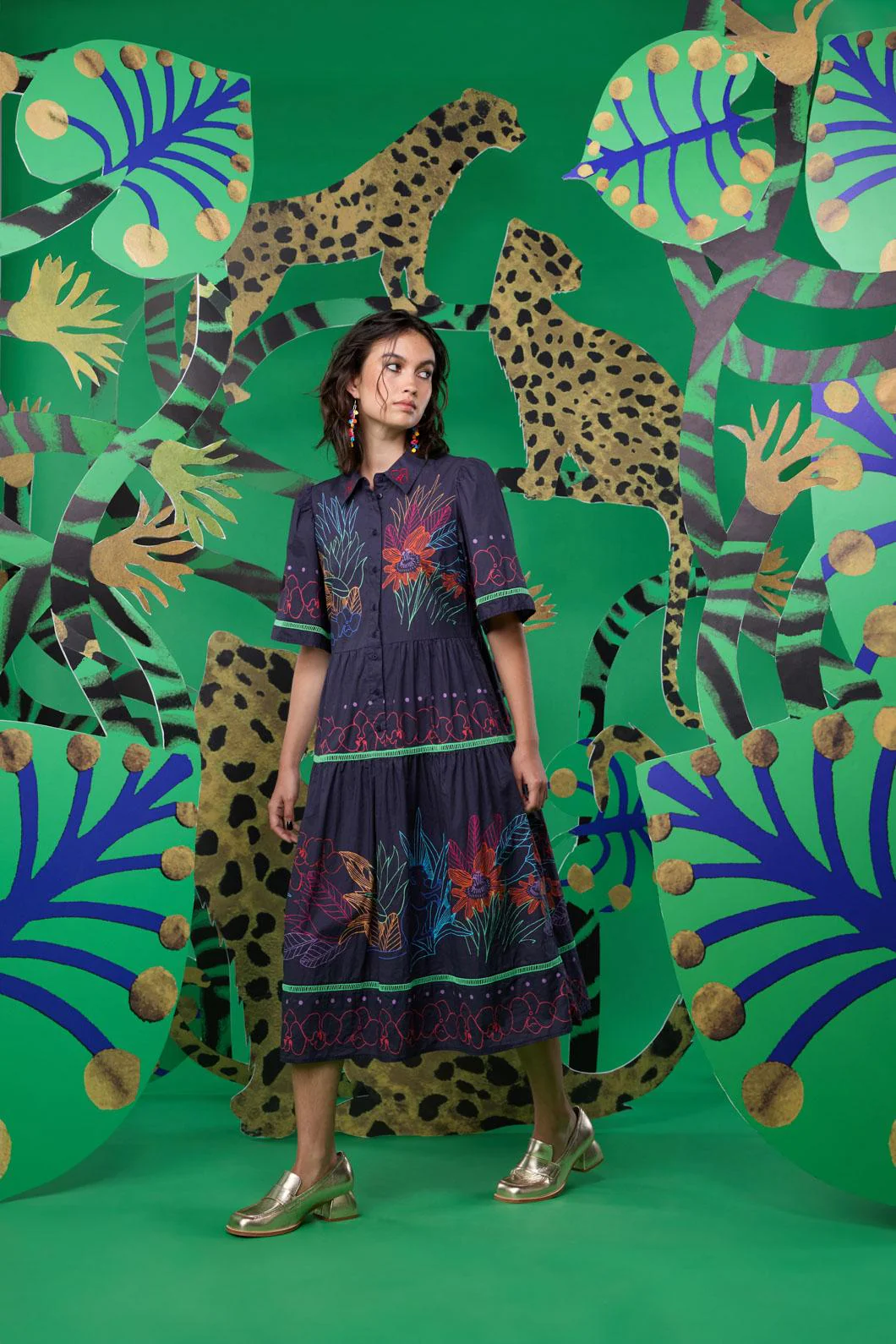 Monkey Forest Poplin Dress - Image 4