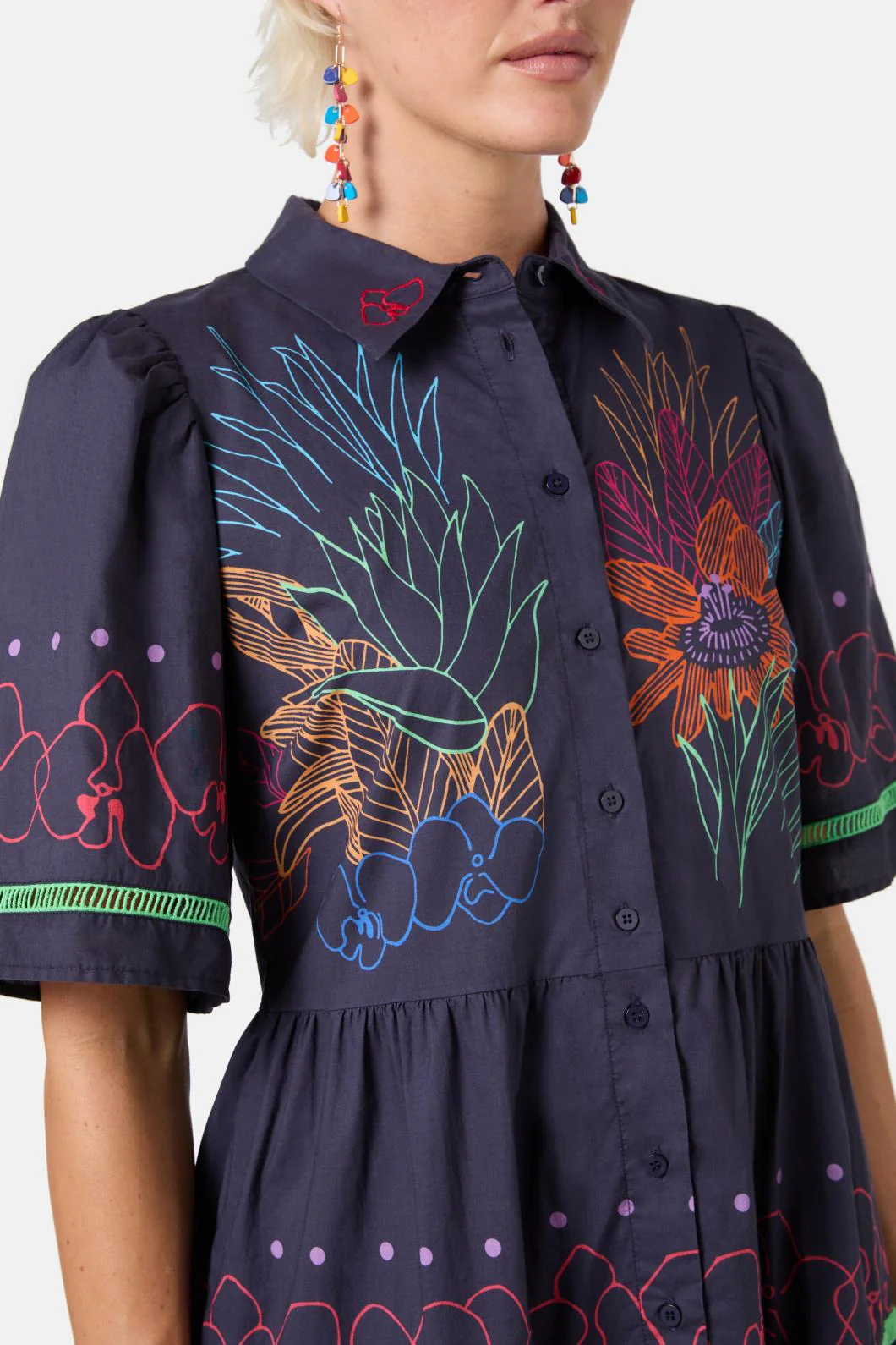 Monkey Forest Poplin Dress - Image 7